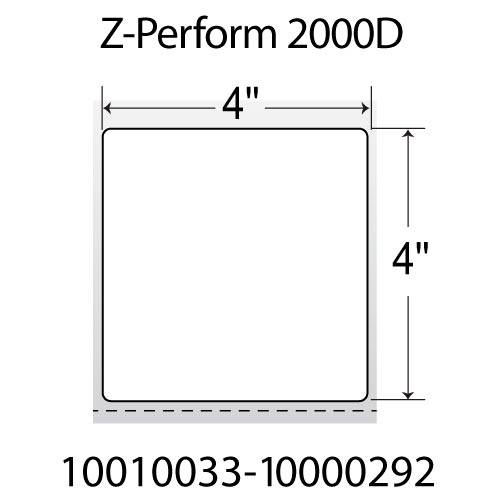Zebra Z-Perform 2000D 4x4  DT Label [Perforated] 10000292
