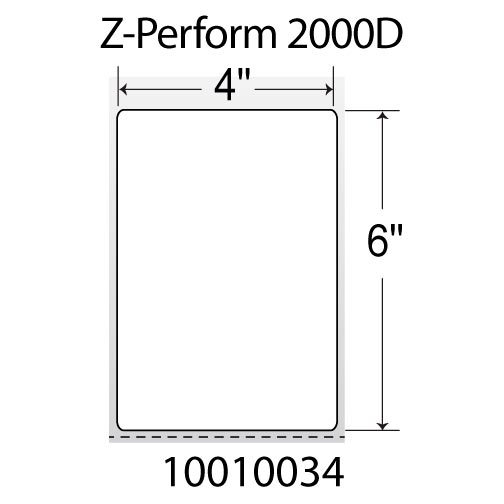 Zebra Z-Perform 2000D 4x6  DT Label [Perforated] 10010034