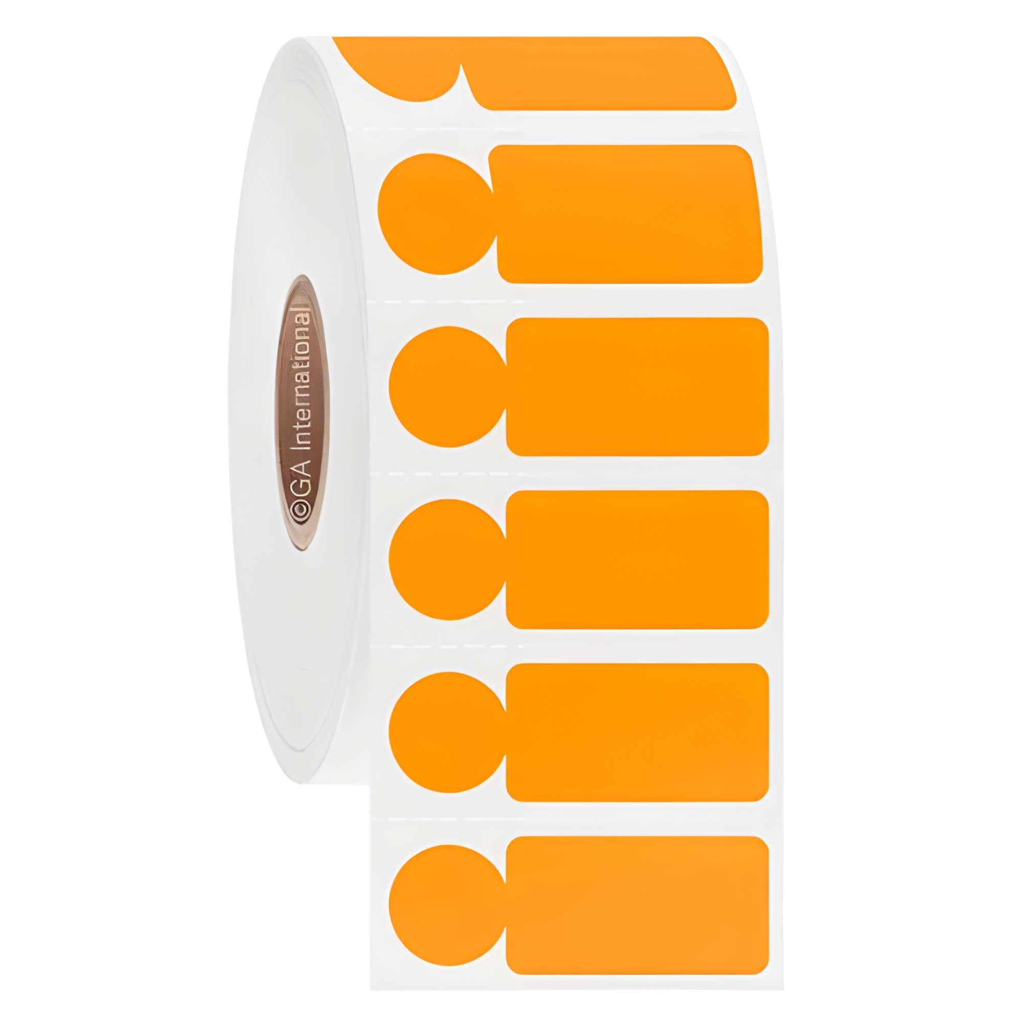 LabTAG 0.94" x 0.5" + 0.437" (circle) Orange Cryogenic Labels JTTA-560SBC1-2OR