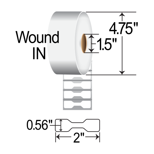 CognitiveTPG Cognitive Jewelry  2x0.56 Polypropylene DT Label [Butterfly, Wound-In] 03-02-1797