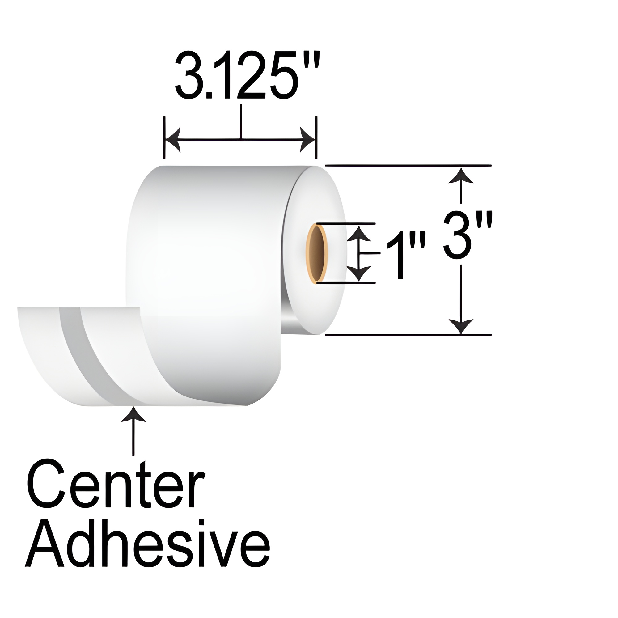 BCF 3.125" x 160' Liner-free DT Receipt Paper MS3181602GO