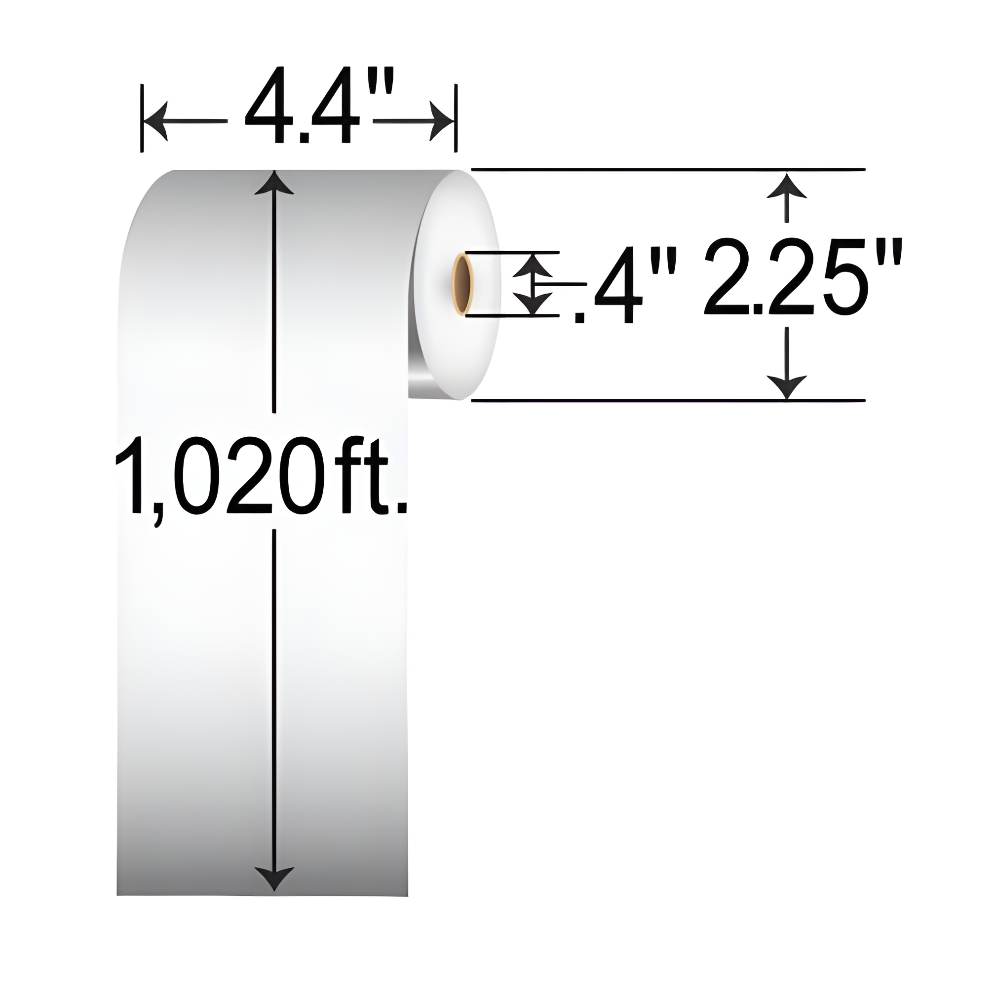Honeywell Duratherm Linerless 4.4x1020'  DT Label [Premium Top Coated, Removable] 740524-202