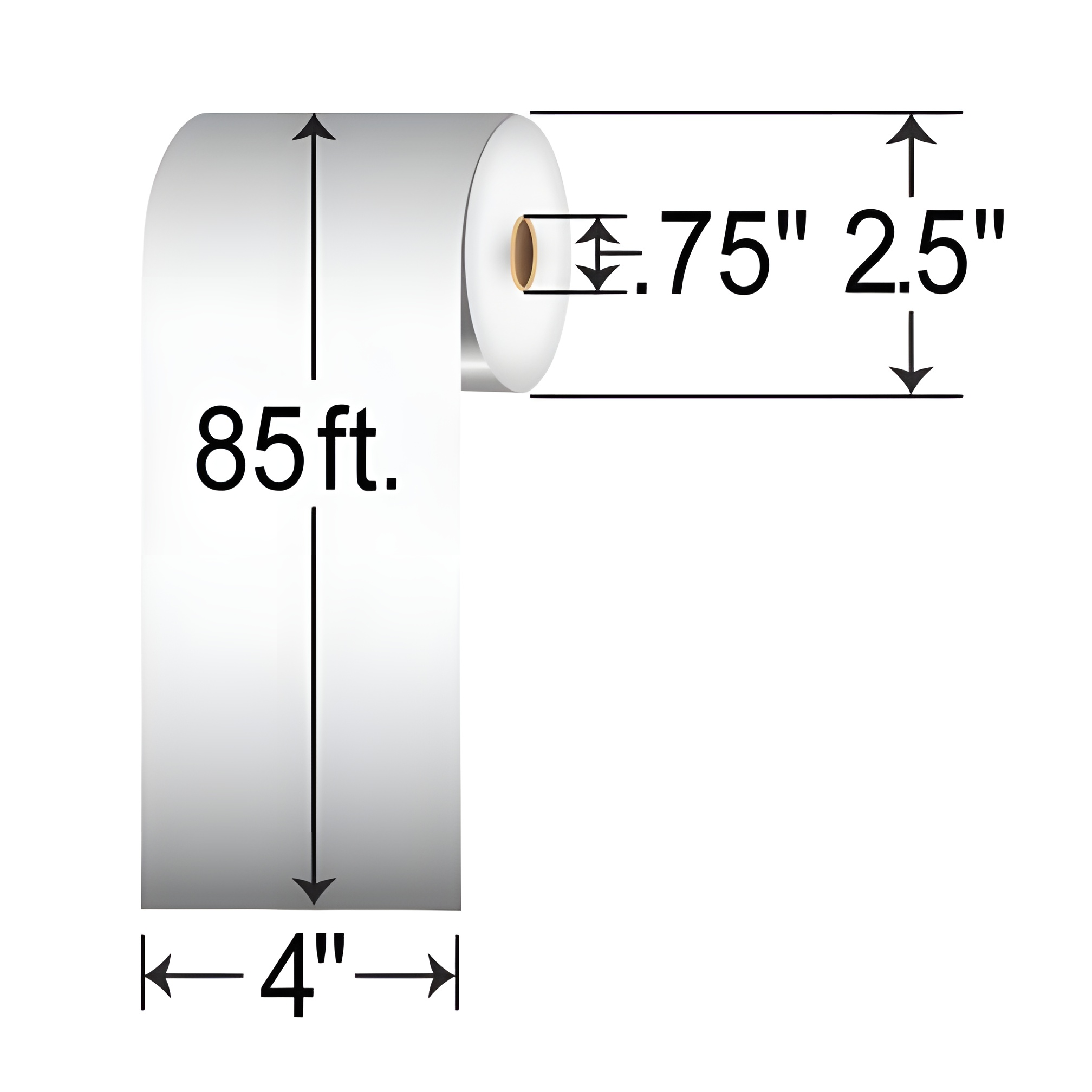 Zebra 8000D 4x85'  DT Label [Premium Top Coated, Perforated] LD-R4LF5P-EA