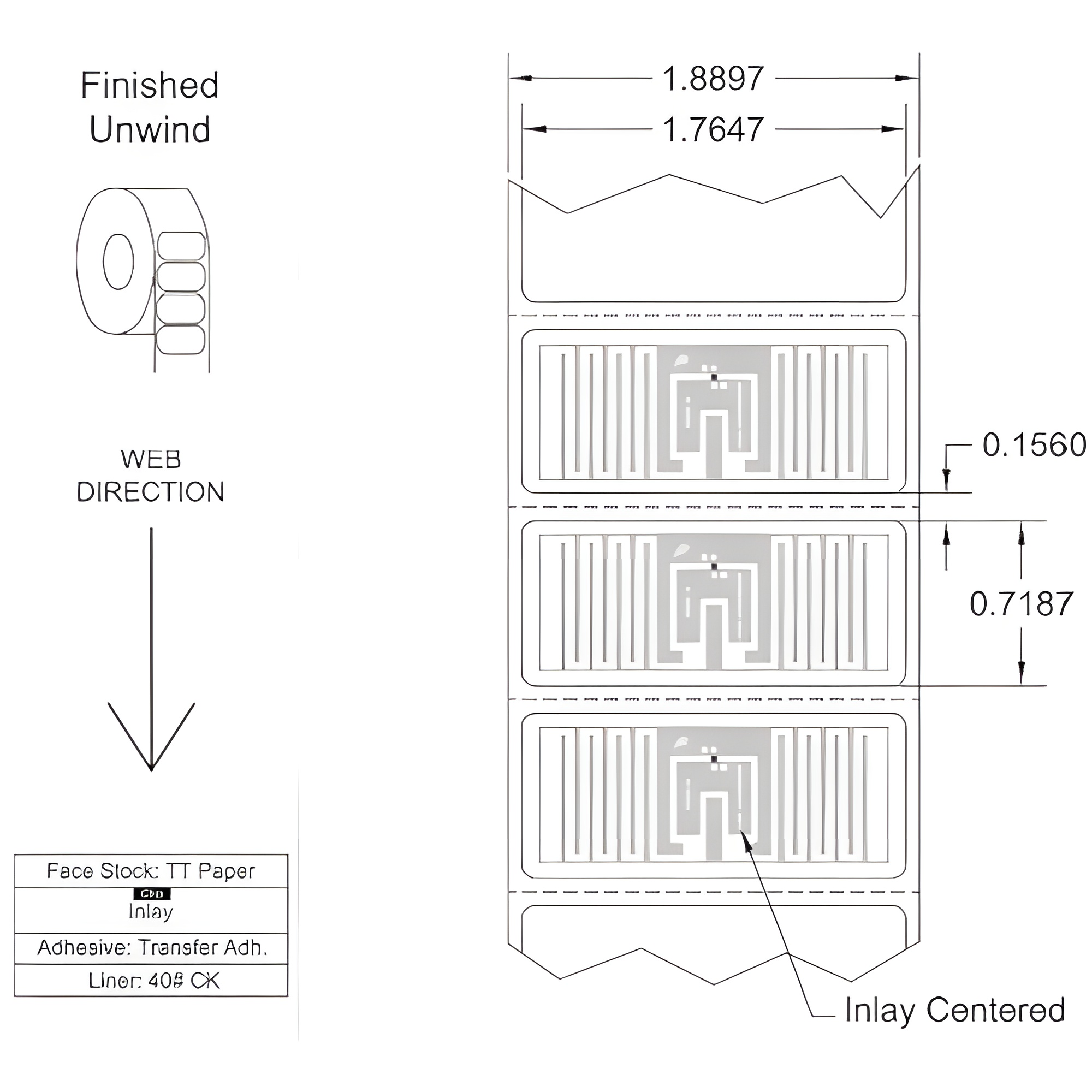 Tageos 1.764x0.718 EOS-241 M730 TT Paper RFID Labels O184C01X309003