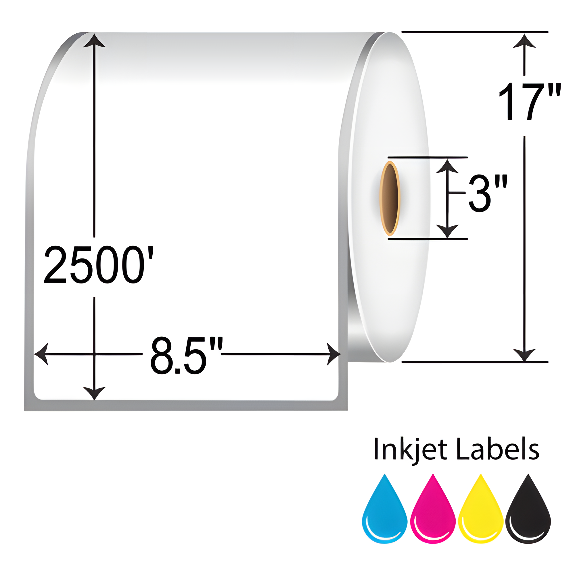 Afinia Label 8.5x2500' Matte Paper Labels [Non-Perforated] 34381