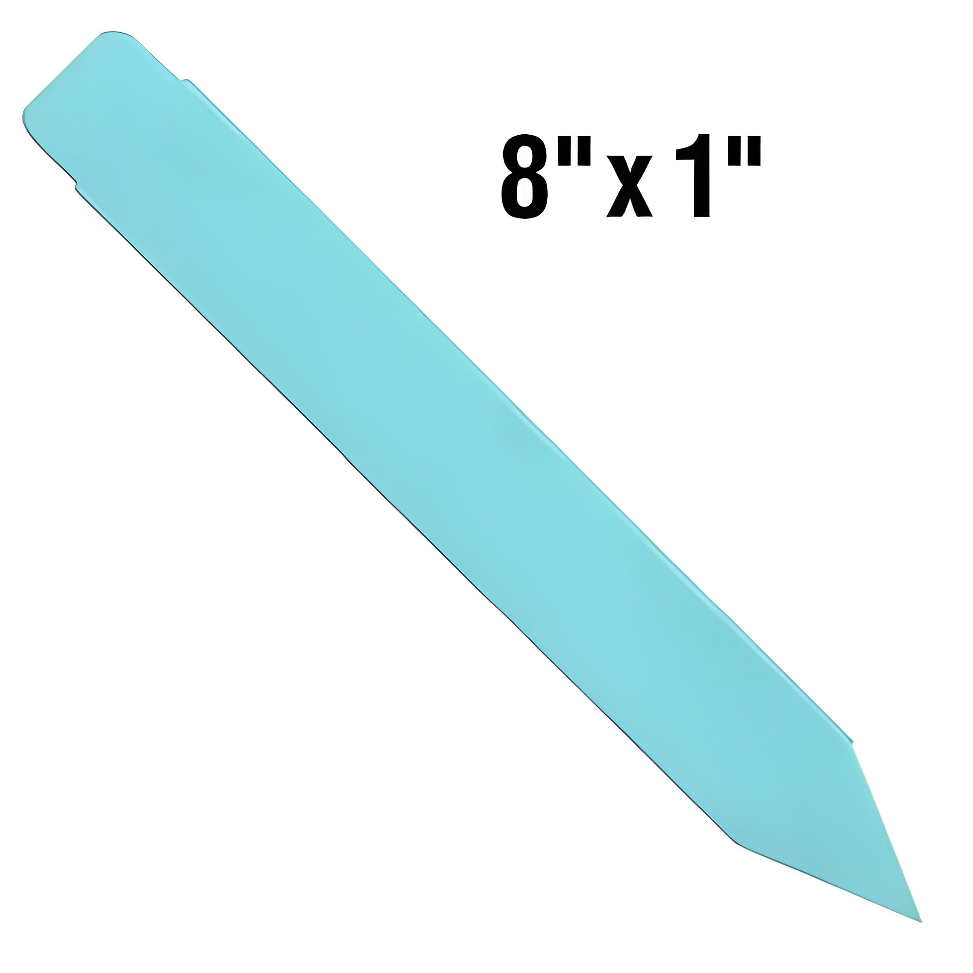 BarcodeFactory 8x1 Thermal Blue Pot Stakes Single Roll BAR-SS8X1-BL-EA