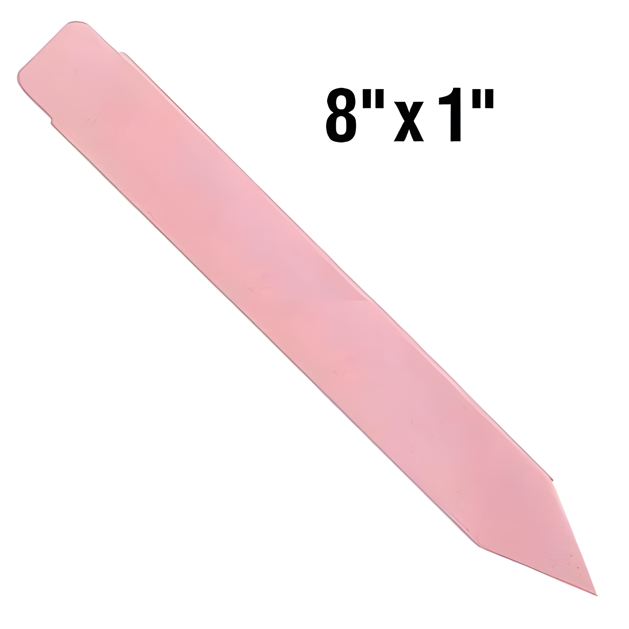 BarcodeFactory 8x1 Thermal Pink Pot Stakes Single Roll BAR-SS8X1-PK-EA