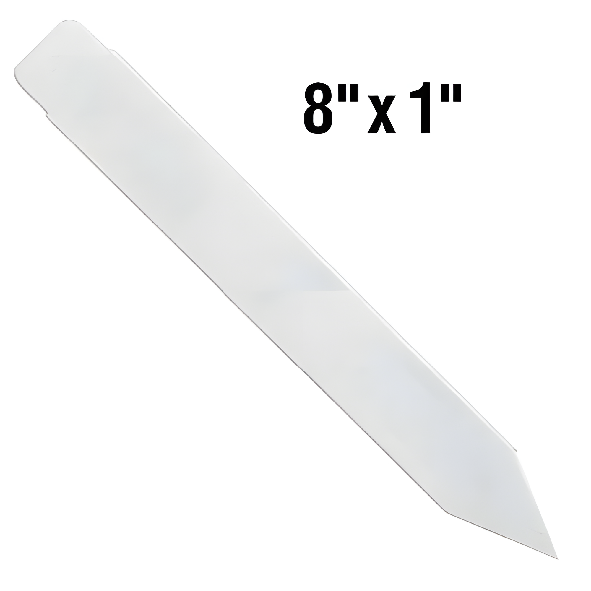 BarcodeFactory 8x1 Thermal White Pot Stakes Single Roll BAR-SS8X1-WH-EA