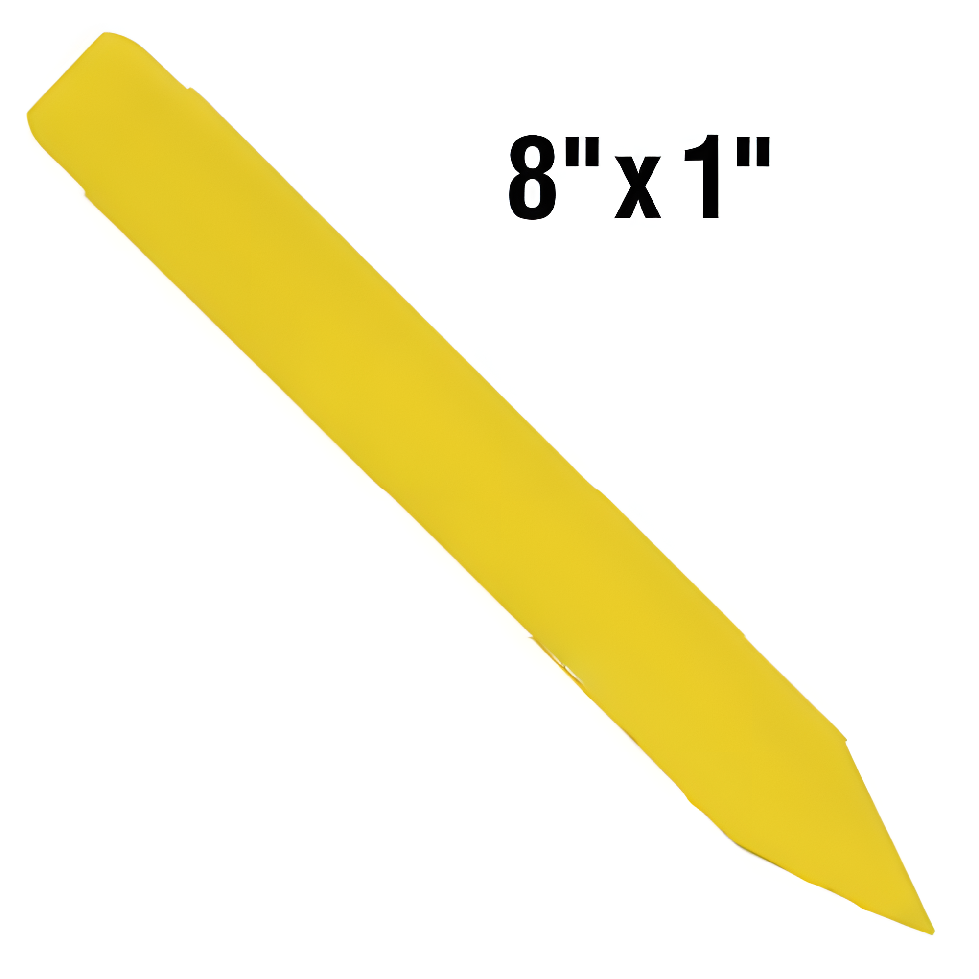 BarcodeFactory 8x1 Thermal Yellow Pot Stakes Single Roll BAR-SP8X1-YE-EA