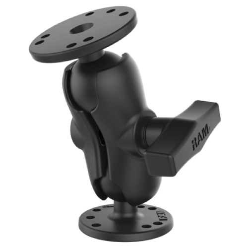 RAM Universal Double Ball Mount w/Two Round Plates RAM-101U-B