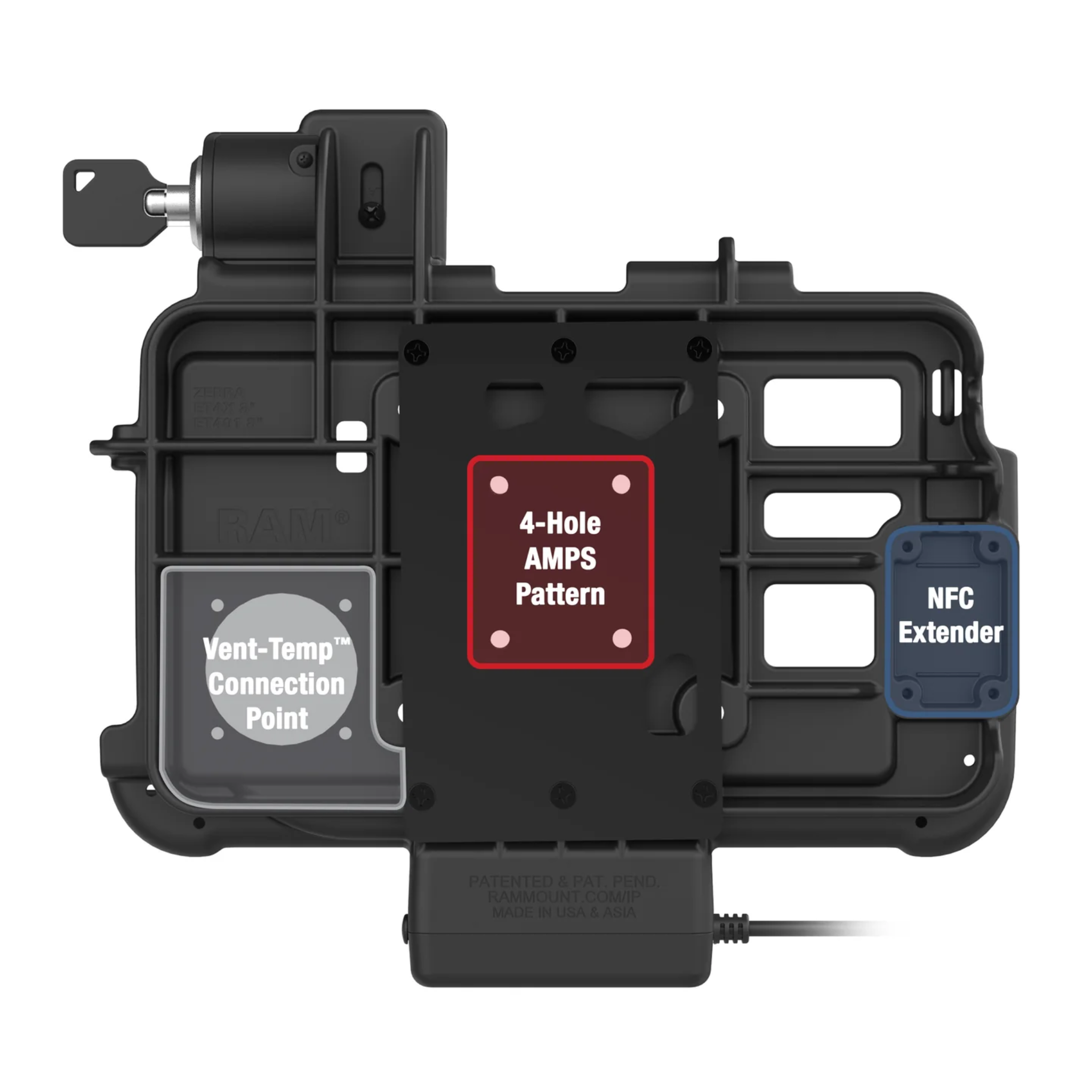 RAM Locking GDS Thin-Dock [Zebra ET401/ET4x 8"] RAM-GDS-DOCKL-ZE46PU