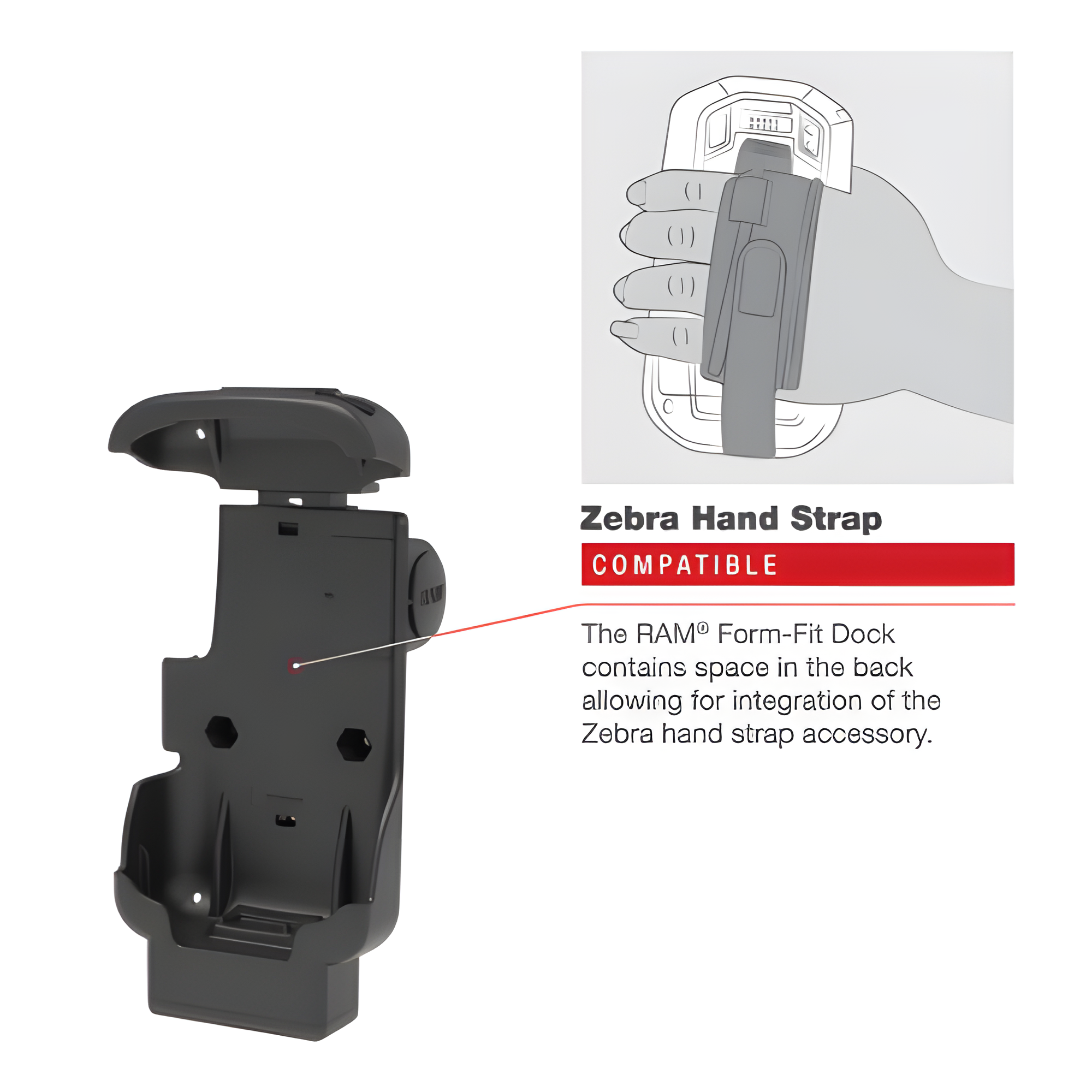 Zebra RAM Form-Fit Holder [Zebra TC73/TC78] 3PTY-RAM-HOL-ZE17-NP-1U