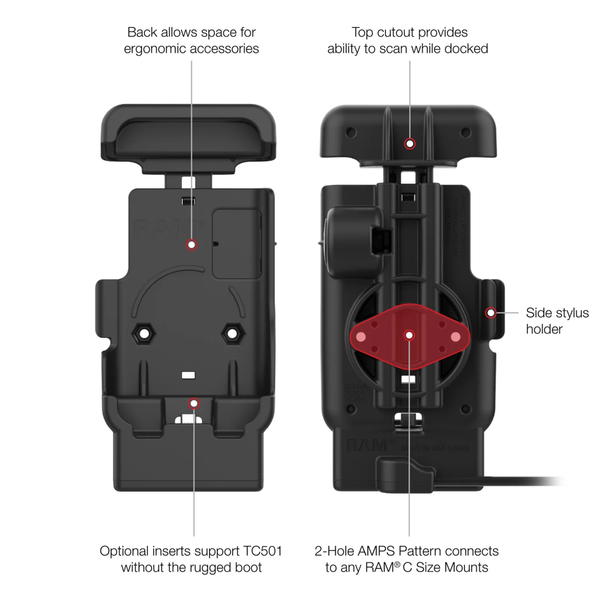 RAM Powered Dock [Zebra TC501] RAM-HOL-ZE41C-2U