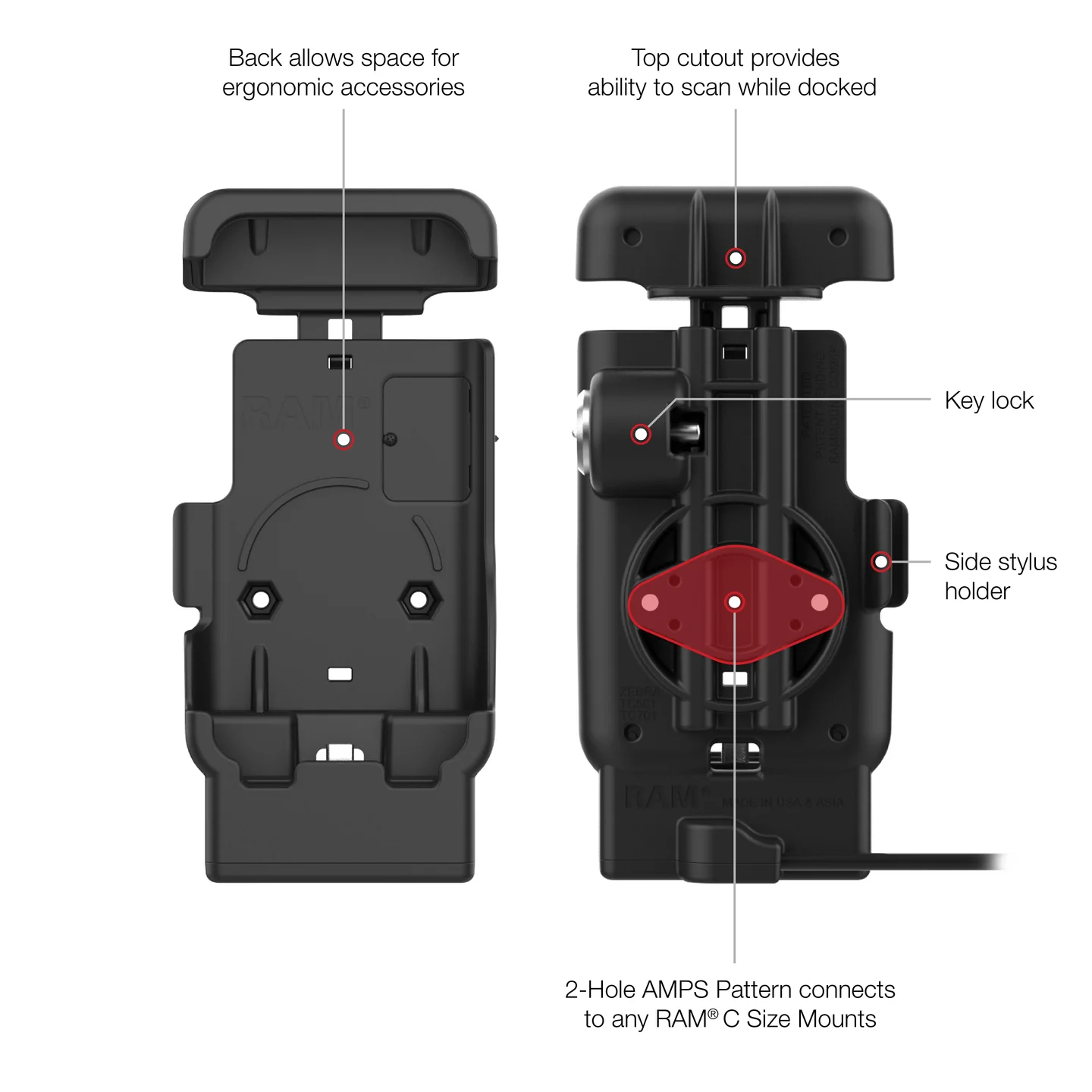 RAM Powered Dock [Zebra TC701] RAM-HOL-ZE41C-1U