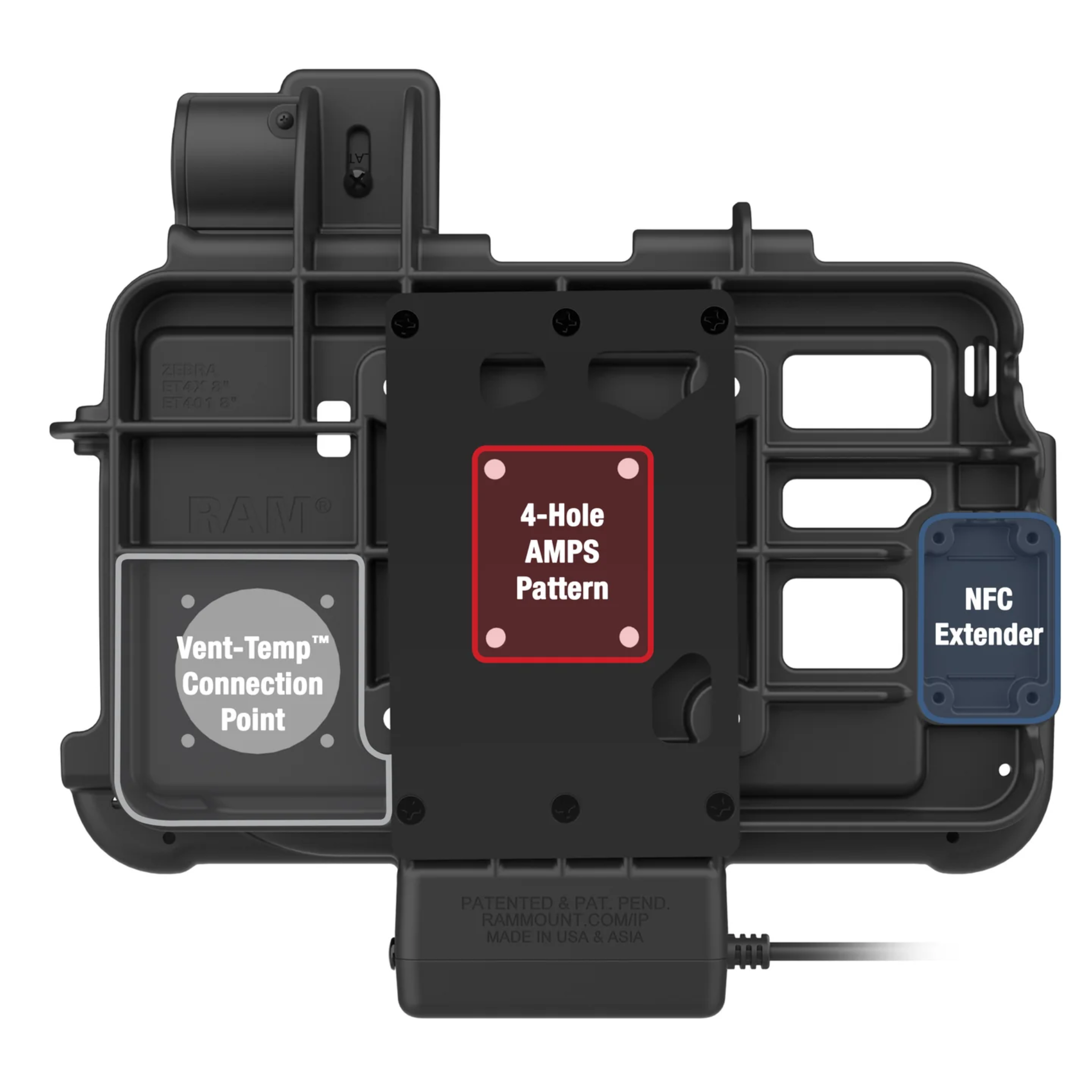 RAM Thin-Dock [Zebra ET401/ET4x 8"] RAM-HOL-ZE46PU