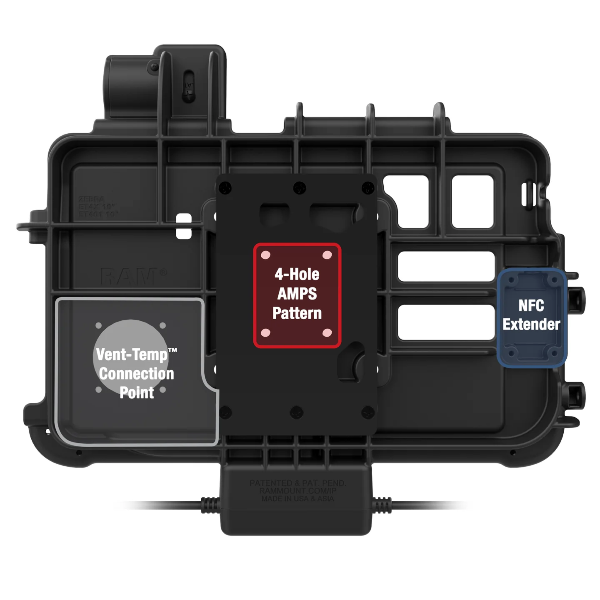 RAM Thin-Dock/Data Dock [Zebra ET401/ET4x 10"] RAM-HOL-ZE47PDU