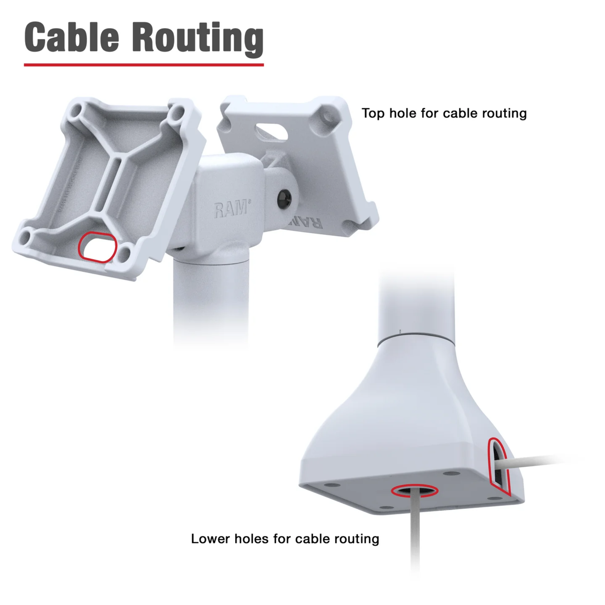 RAM 7" Pedestal Mount w/Dual VESA Adapters [Grey] RAP-D11H2-7-V75-GRY