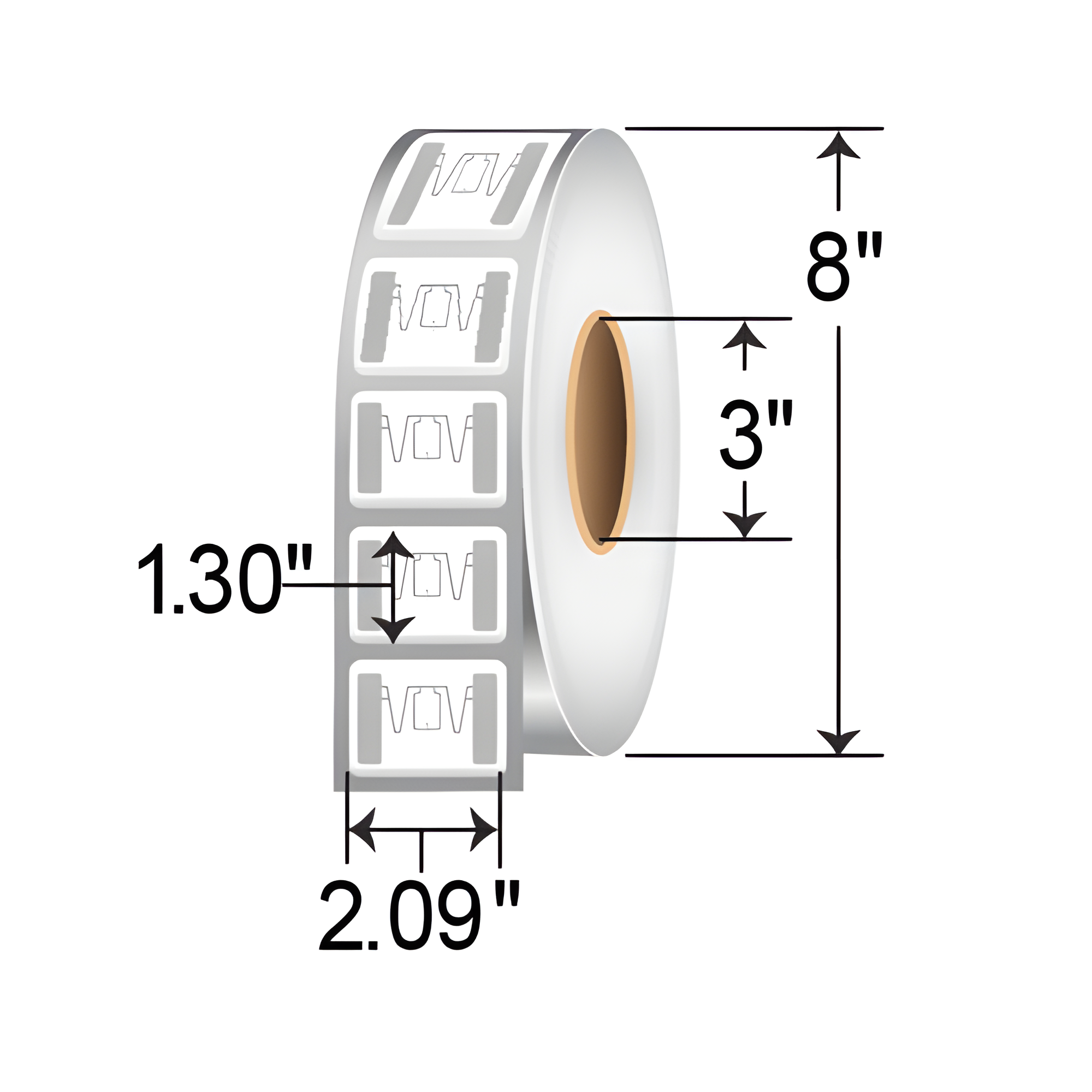 Zebra 2.09x1.3 Z-Perform 1500T TT RFID Label [BT793 Inlay, UCODE 9, Non-Perforated] 10041947