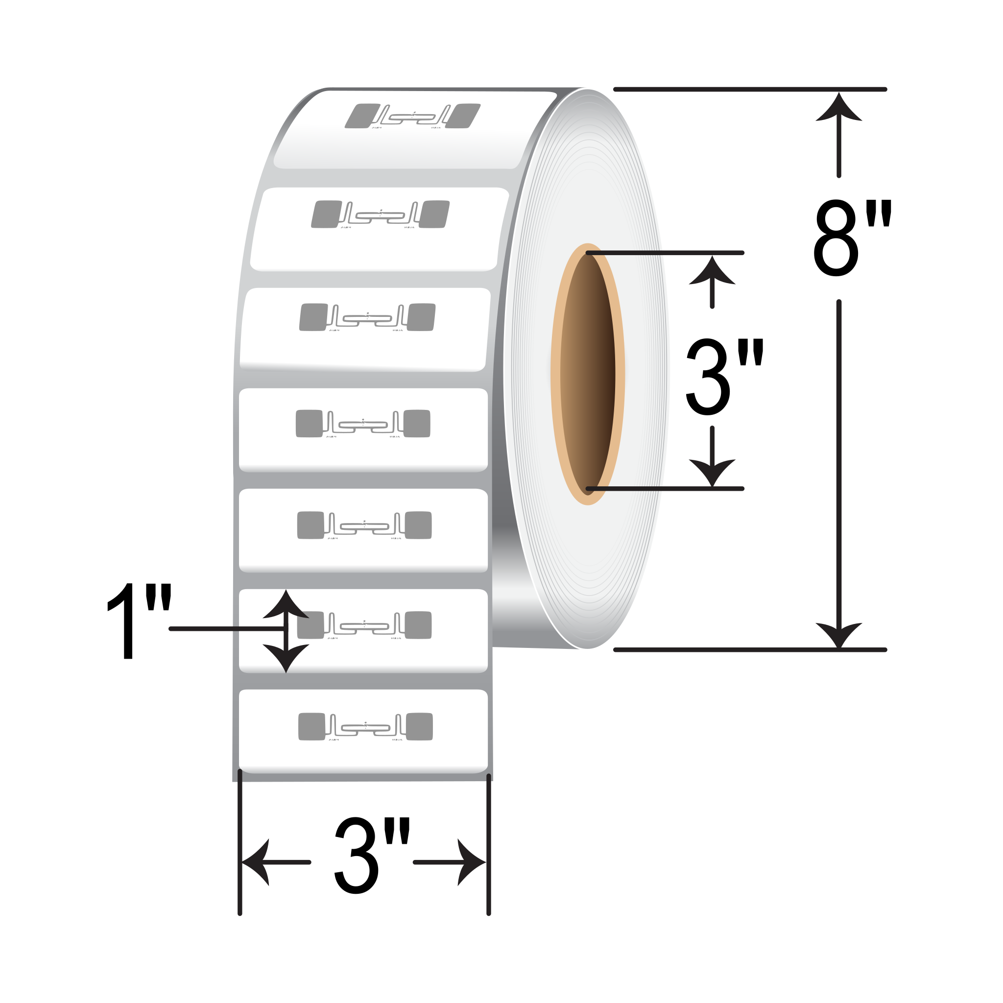 BarcodeFactory 3x1 RFID Label BAR-3-1-5000-RF