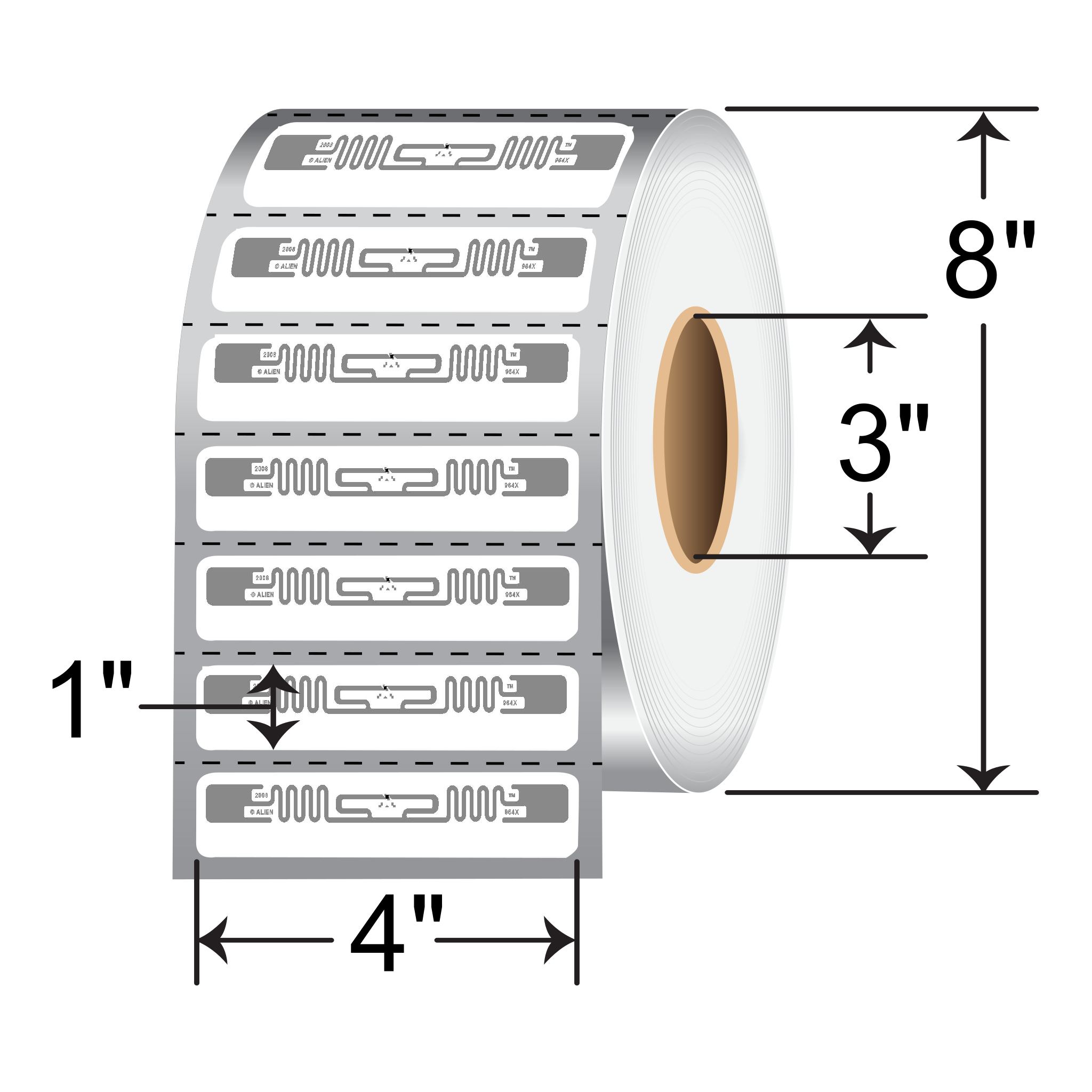 BarcodeFactory 4x1 RFID Label RFT-4-1-AL1.2-PRIN-3