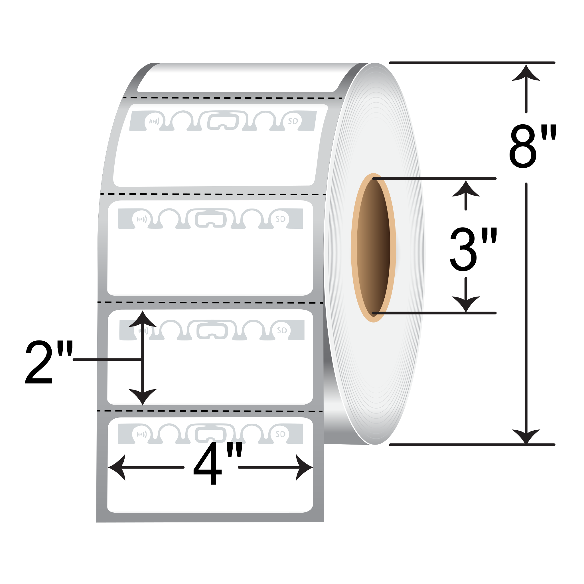 SATO 4x2-inch RFID Labels P30021GLR010