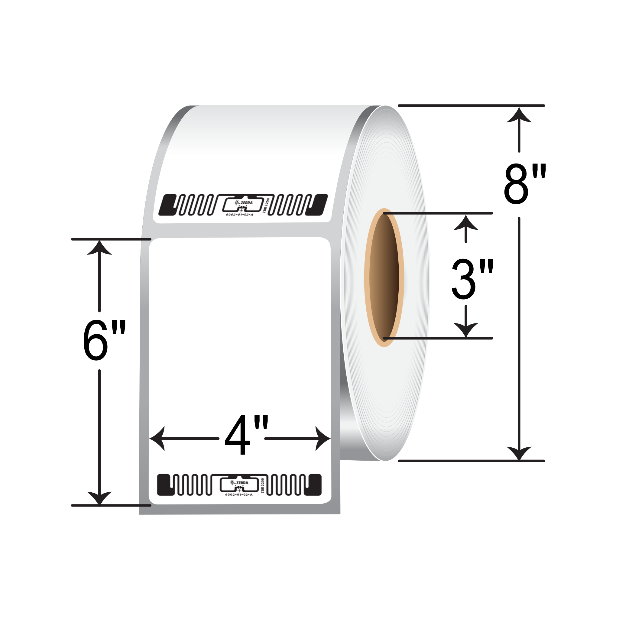 Zebra Z-Perform 1500T 4x6 RFID Label [Non-Perforated] ZIPR10044775