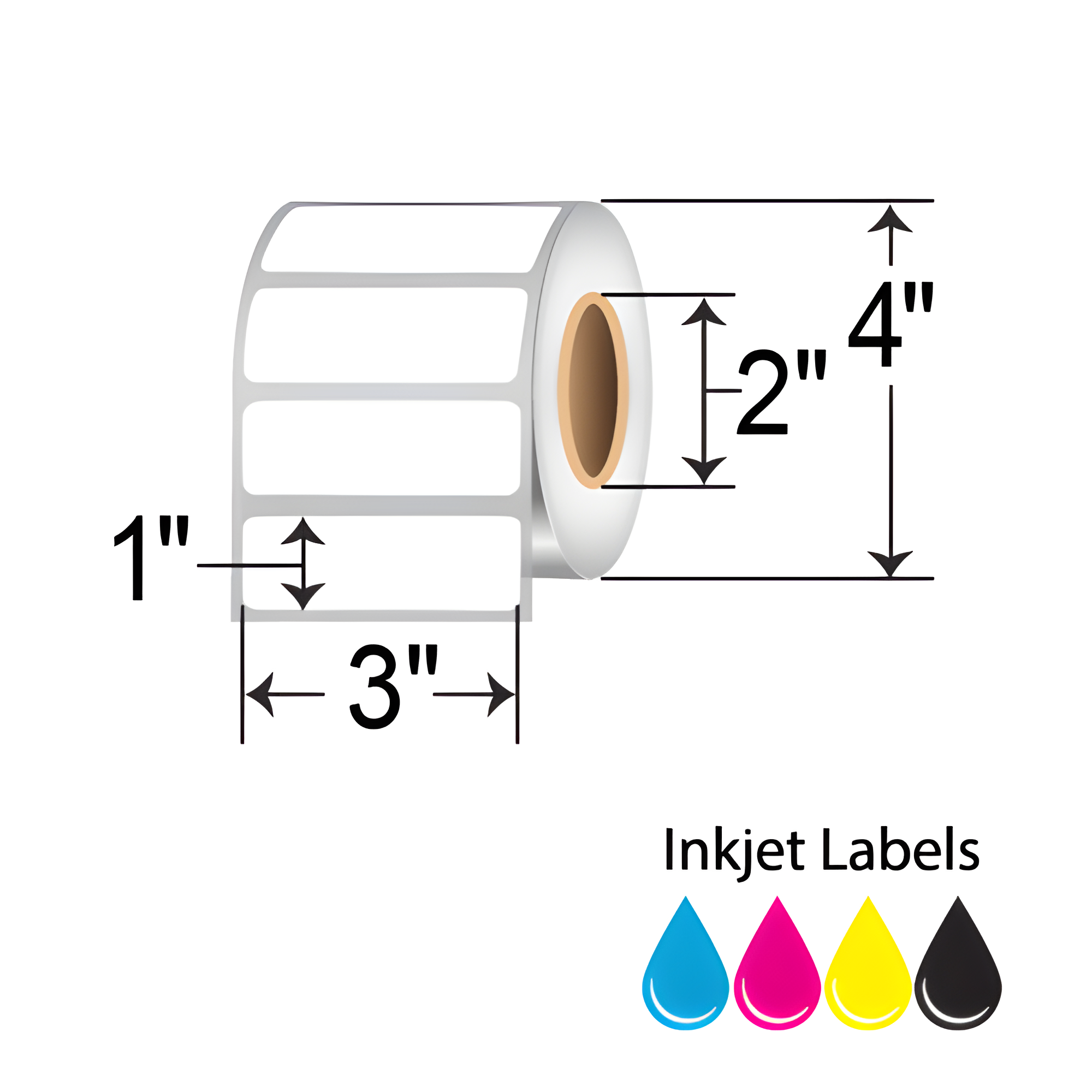 Barcodefactory 3x1 PolyKim/Kimdura Inkjet Label [Non-Perforated] RIJK-3-1-1100-2