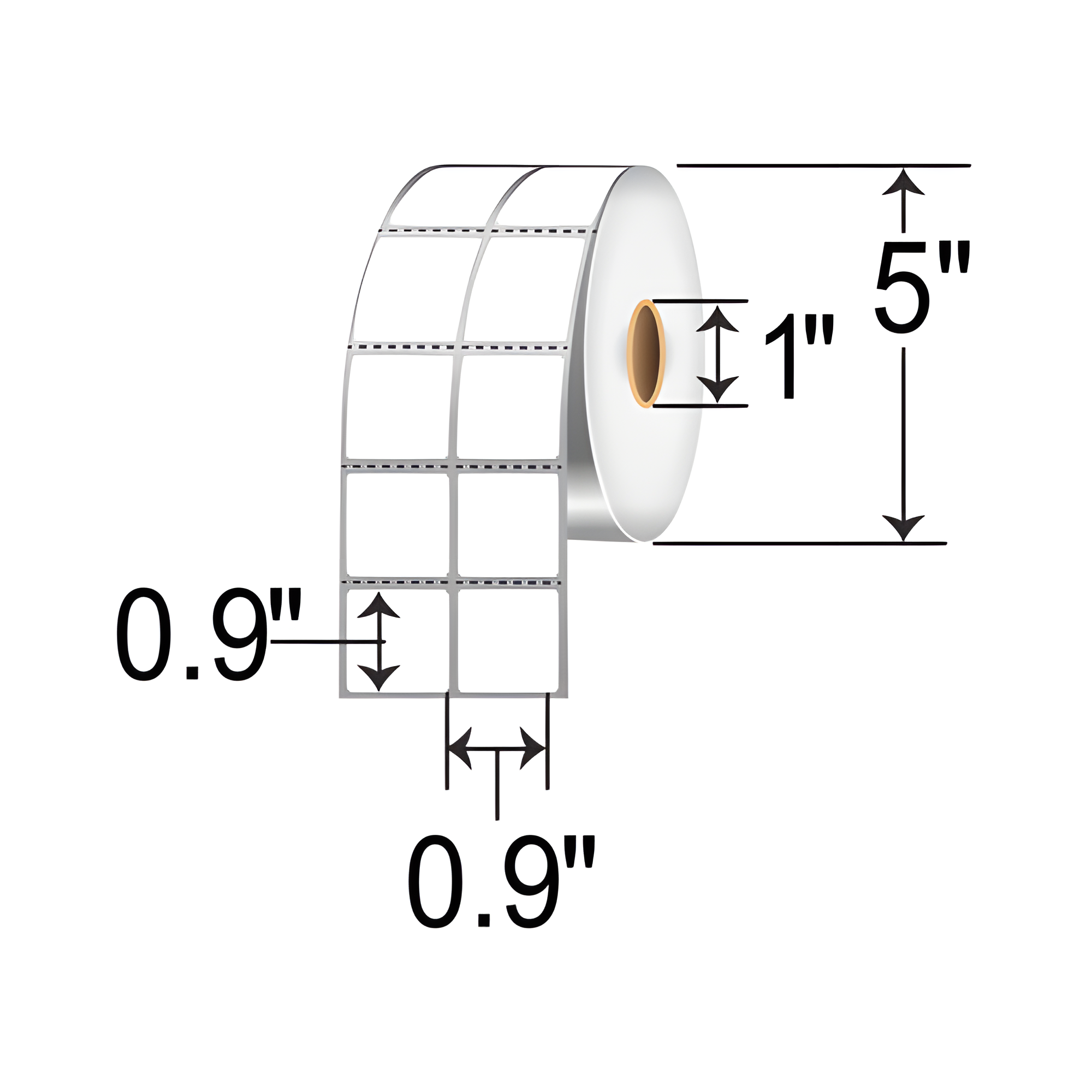 Zebra Z-Xtreme 5000T 0.9x0.9 Polyester TT Label [2up, Perforated] ZIPZXD10043597