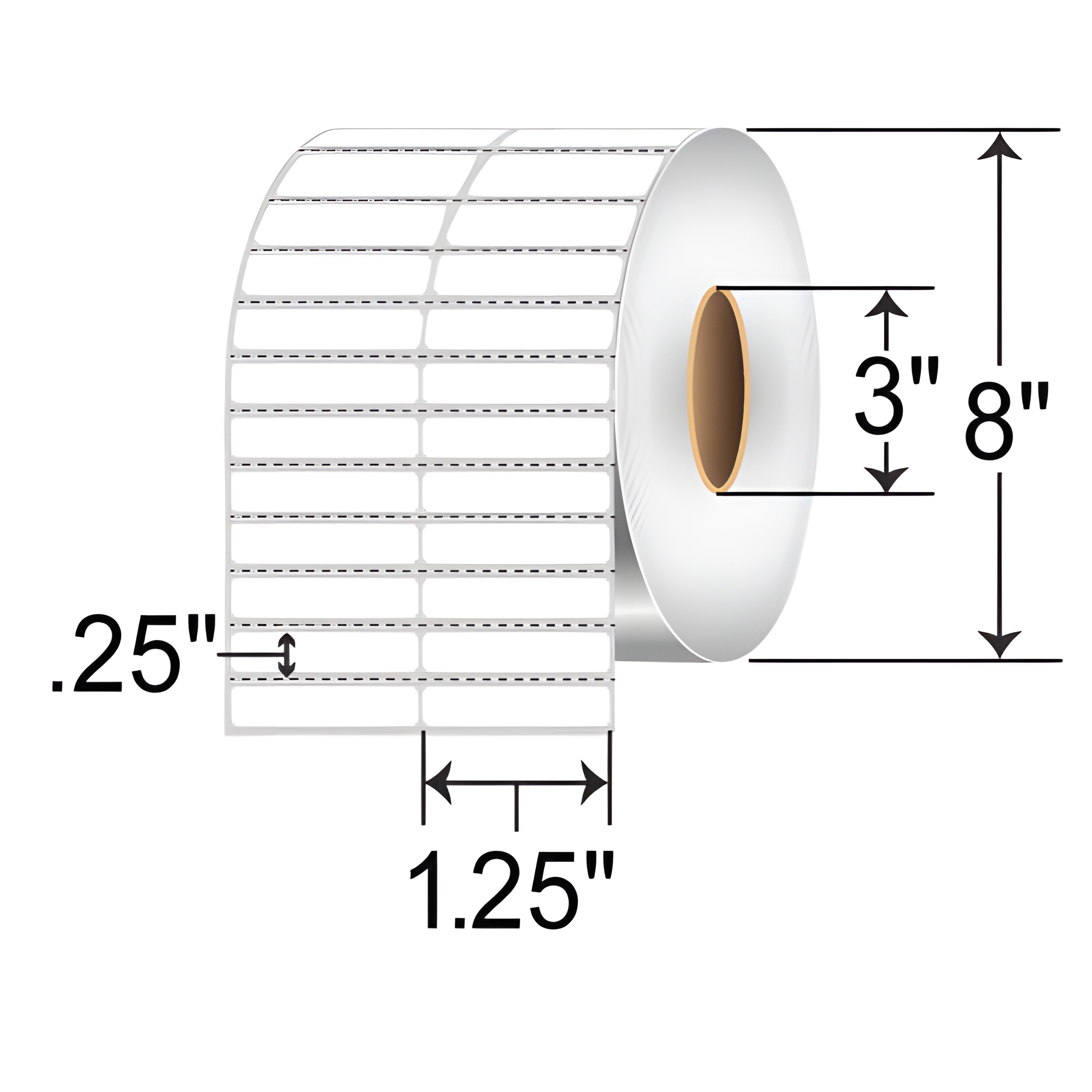 Zebra Z-Supreme 2100T 1.25x0.25 Polyimide TT Label [2up, Perforated] ZIPZST10044165