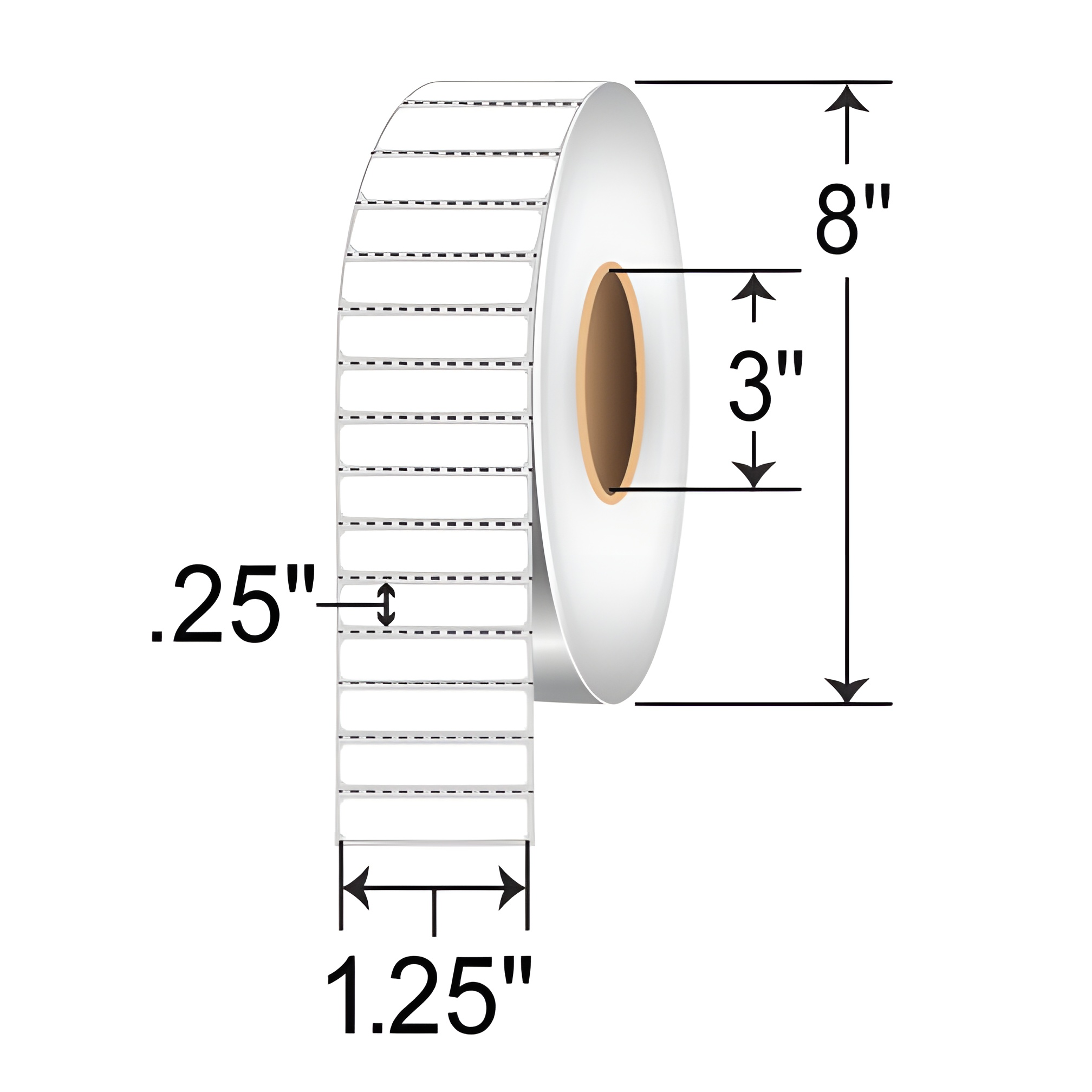 Zebra Z-Supreme 4000T 1.25x0.25 Polyimide TT Label [Perforated, Green] 10023318