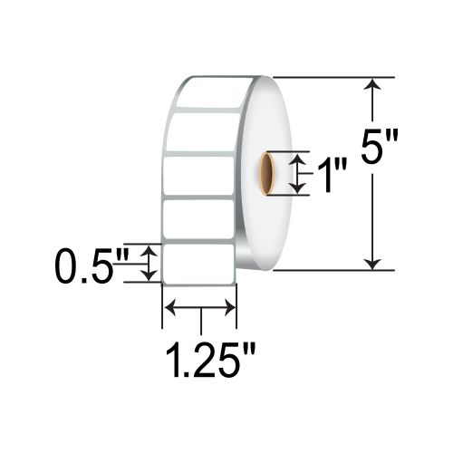 Zebra 1.25x0.5 8000T CryoCool Thermal Transfer Polypropylene Labels ZIPCCD10043968