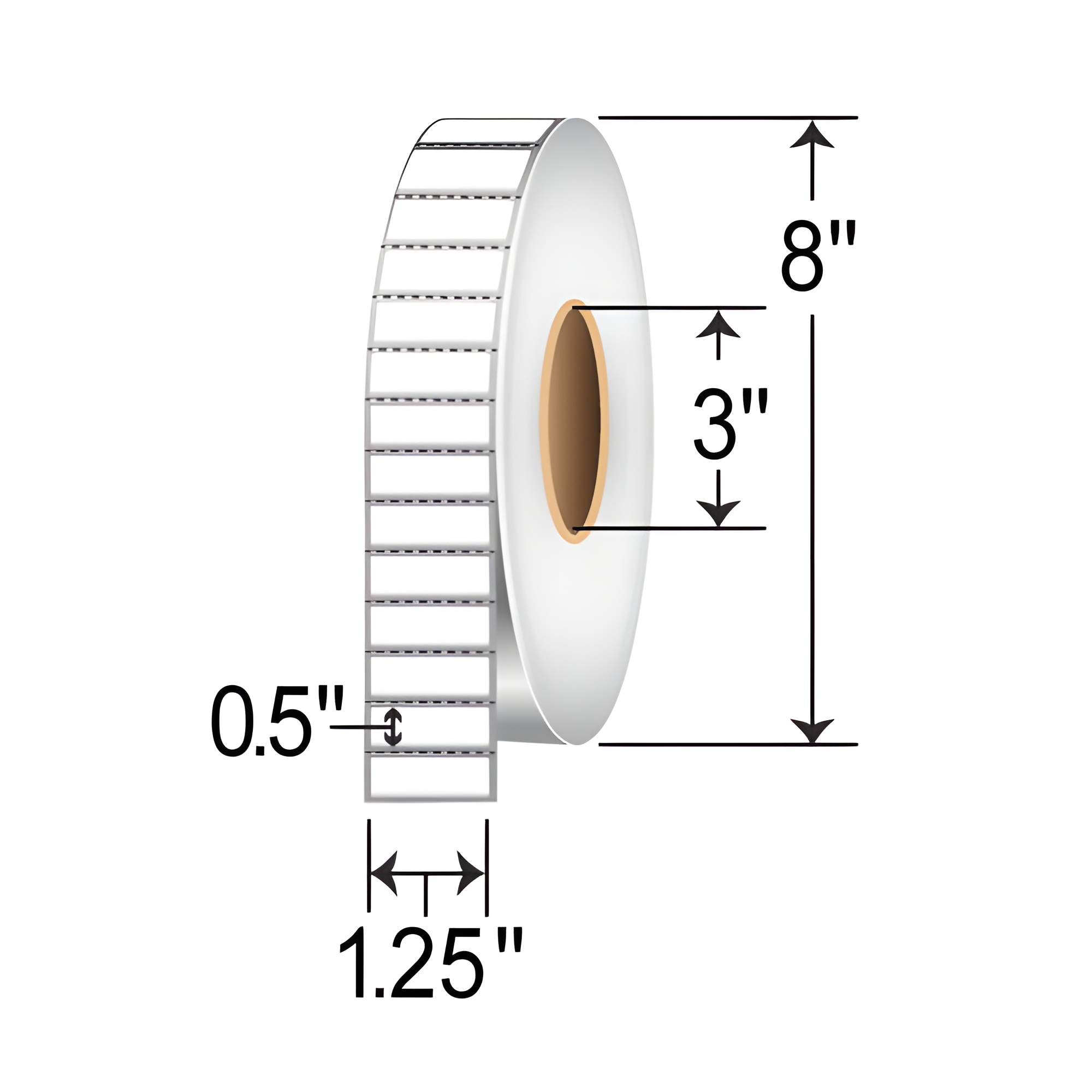 Barcodefactory 1.25 x 0.5 Thermal Transfer Label RT-125-050-3-BAR-EA