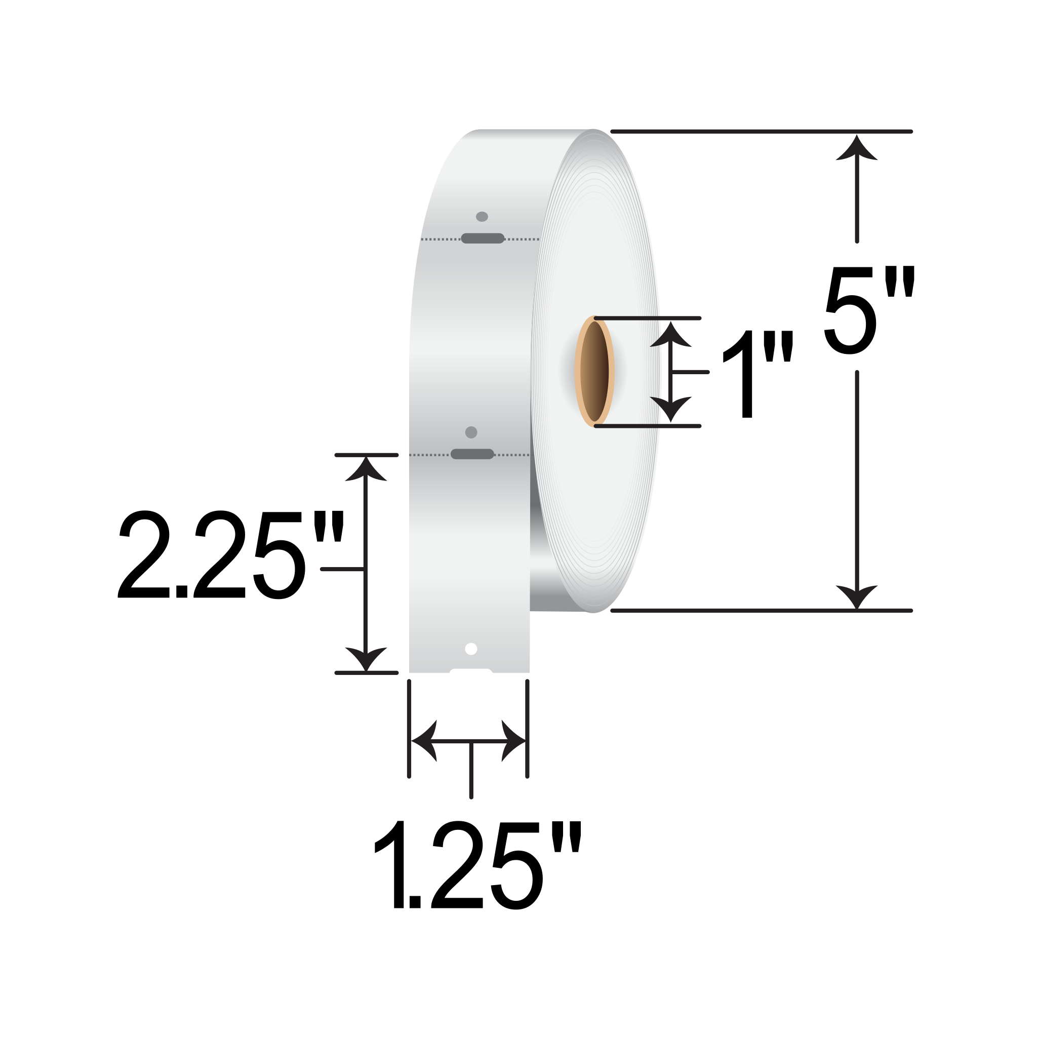 Zebra Z-Select 4000D 1.25x2.25 DT Tag [Perforated, Notched, Punch Hole] 10010053