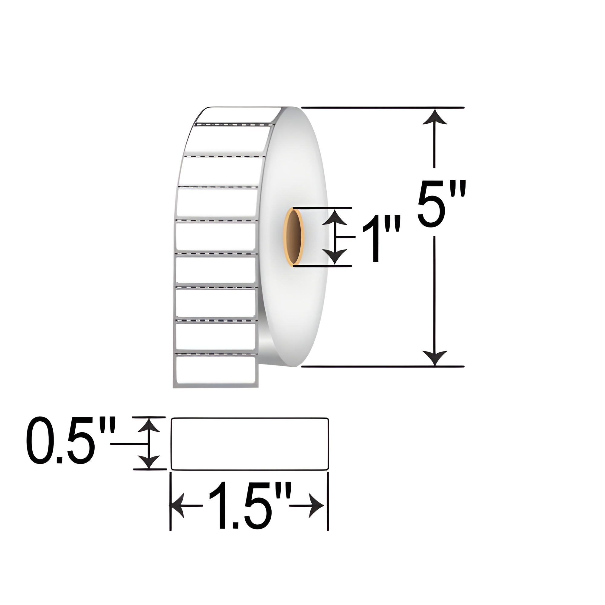 Zebra PolyPro 3000T 1.5x0.5 Polypropylene TT Label [Perforated] 18930
