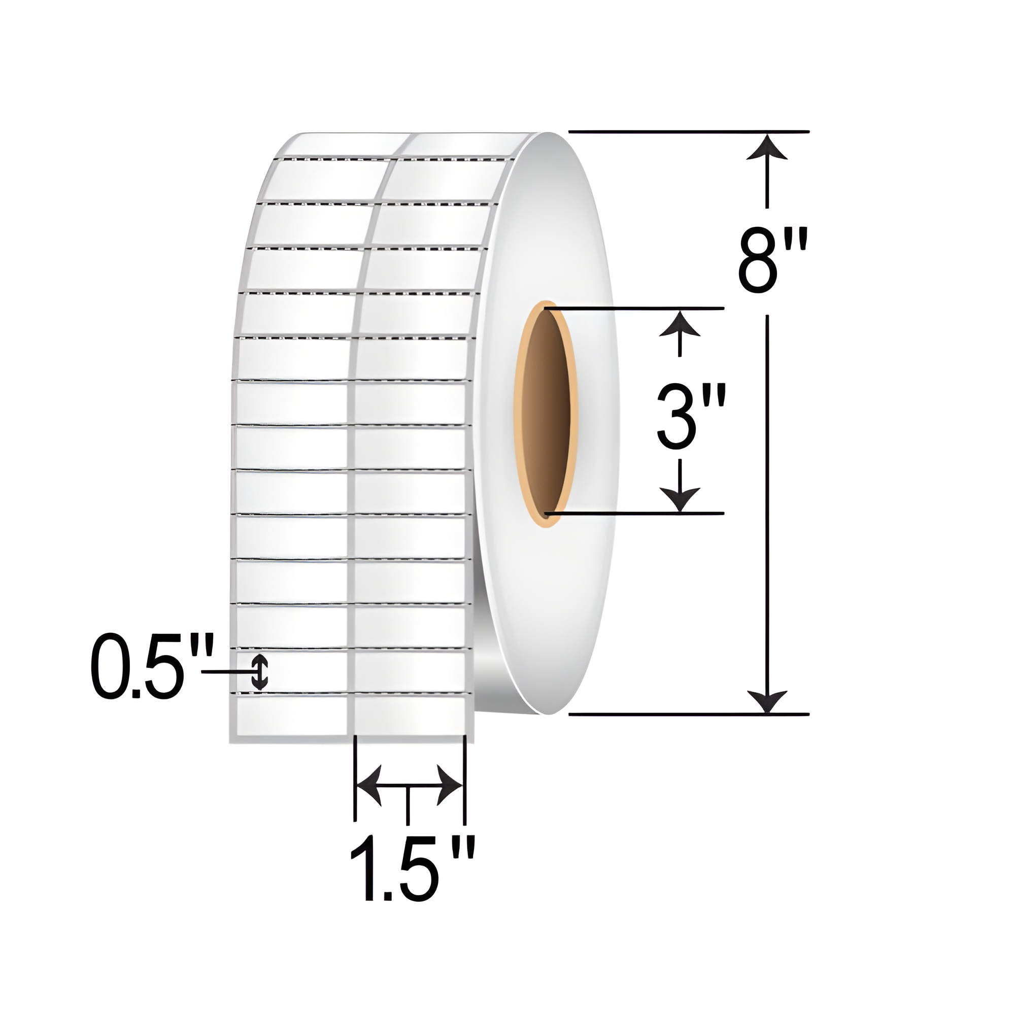 Zebra Z-Ultimate 4000T 1.5x0.5 Polyester TT Label [Ultra Aggressive, 2up, Perforated, Silver] 10023349