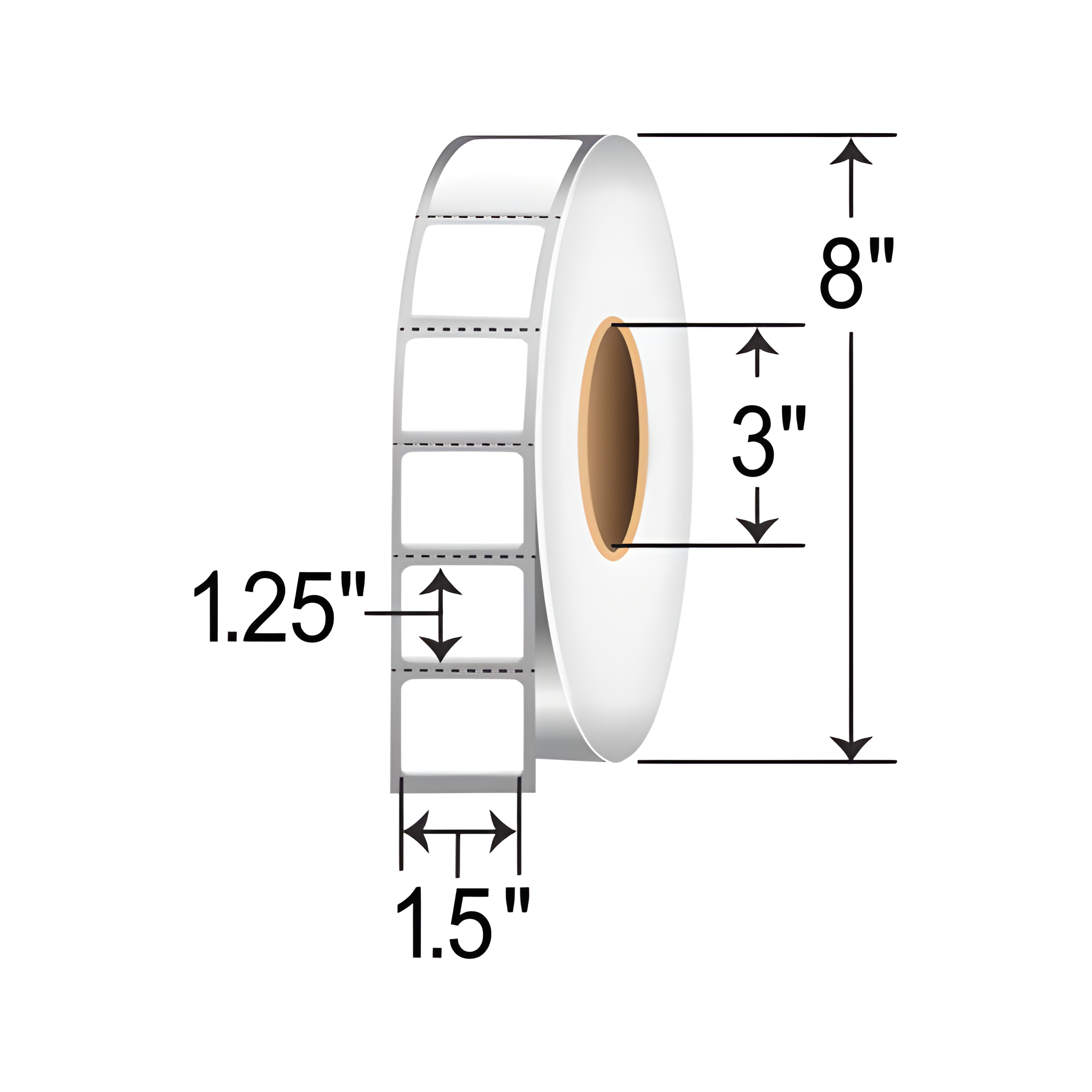Barcodefactory 1.5x1.25  DT Label [Premium Top Coated, Perforated] RD-15-125-4450-3