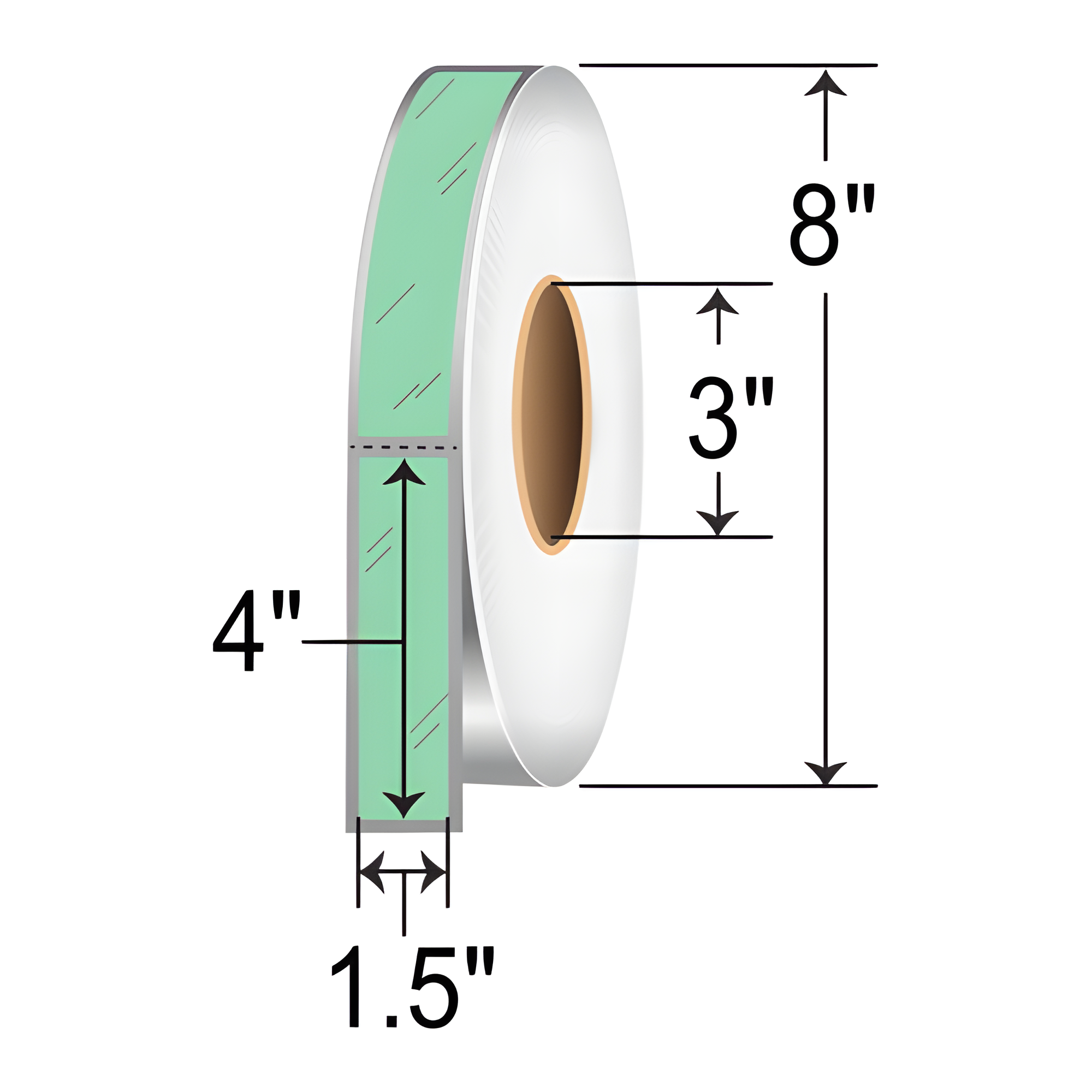 Barcodefactory 1.5x4 Polyester TT Label [Perforated, Green] 1.5X4-POLY-GREEN