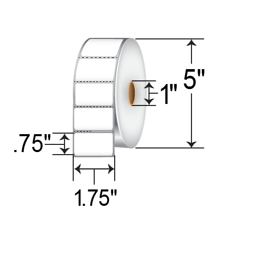 Zebra Z-Select 4000T 1.75x0.75  TT Label [Perforated] 10037156