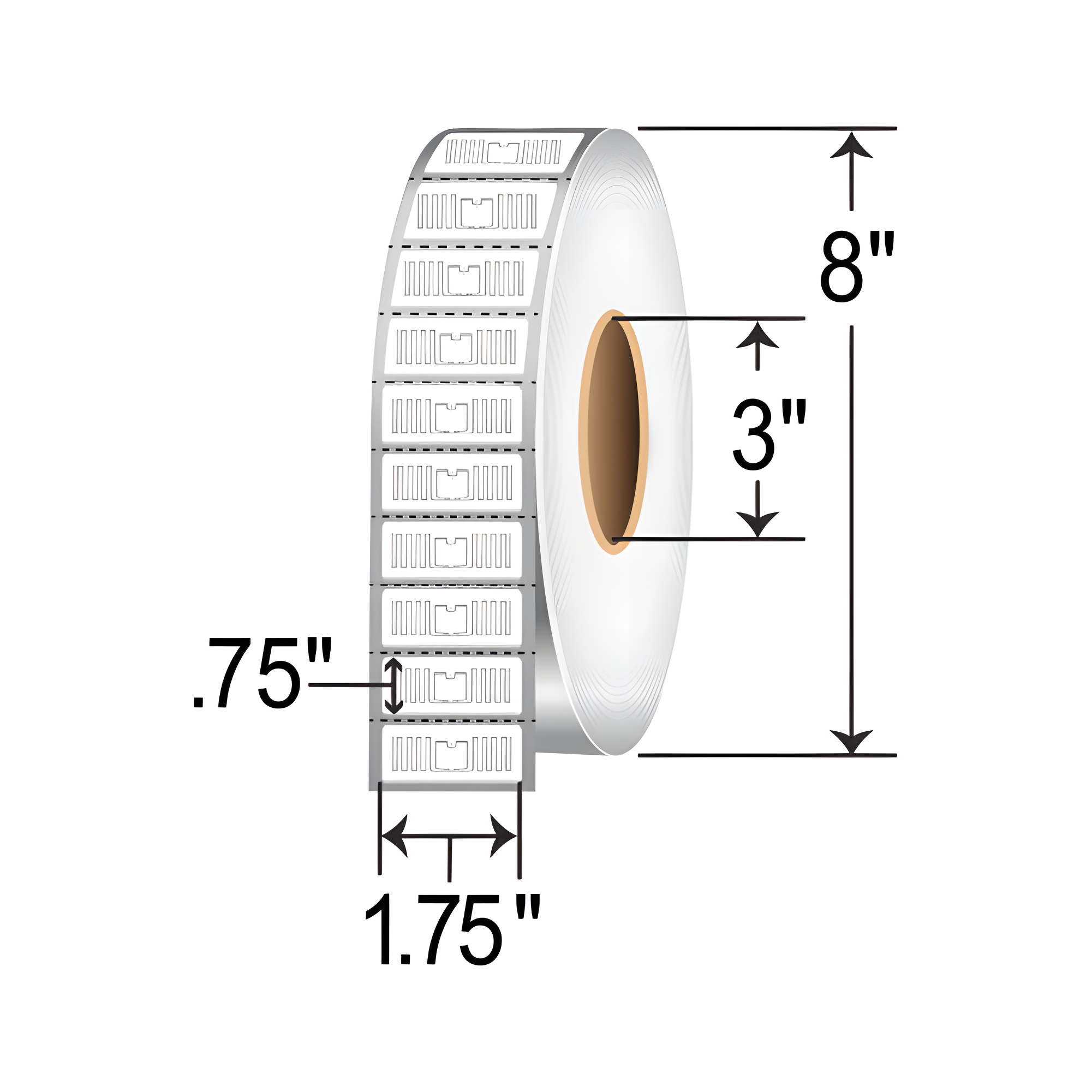 Zebra 1.75 x 0.75 Thermal Transfer RFID PolyPro 3000T Label [BT781, U9] 10041942
