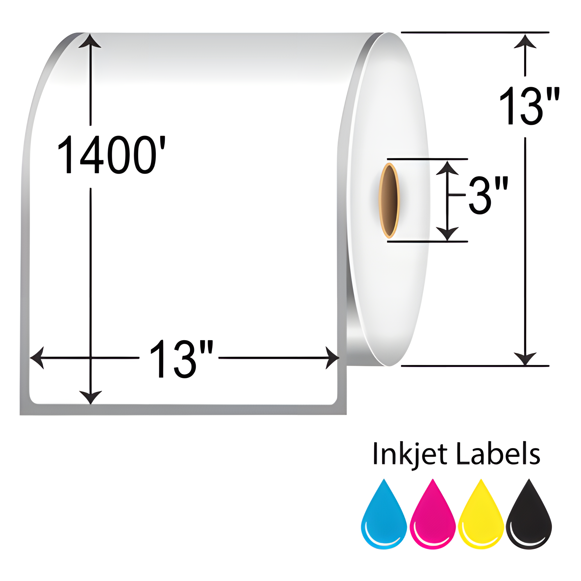 Afinia Label 13x1400' White Matte Paper Labels [Non-Perforated] 40940