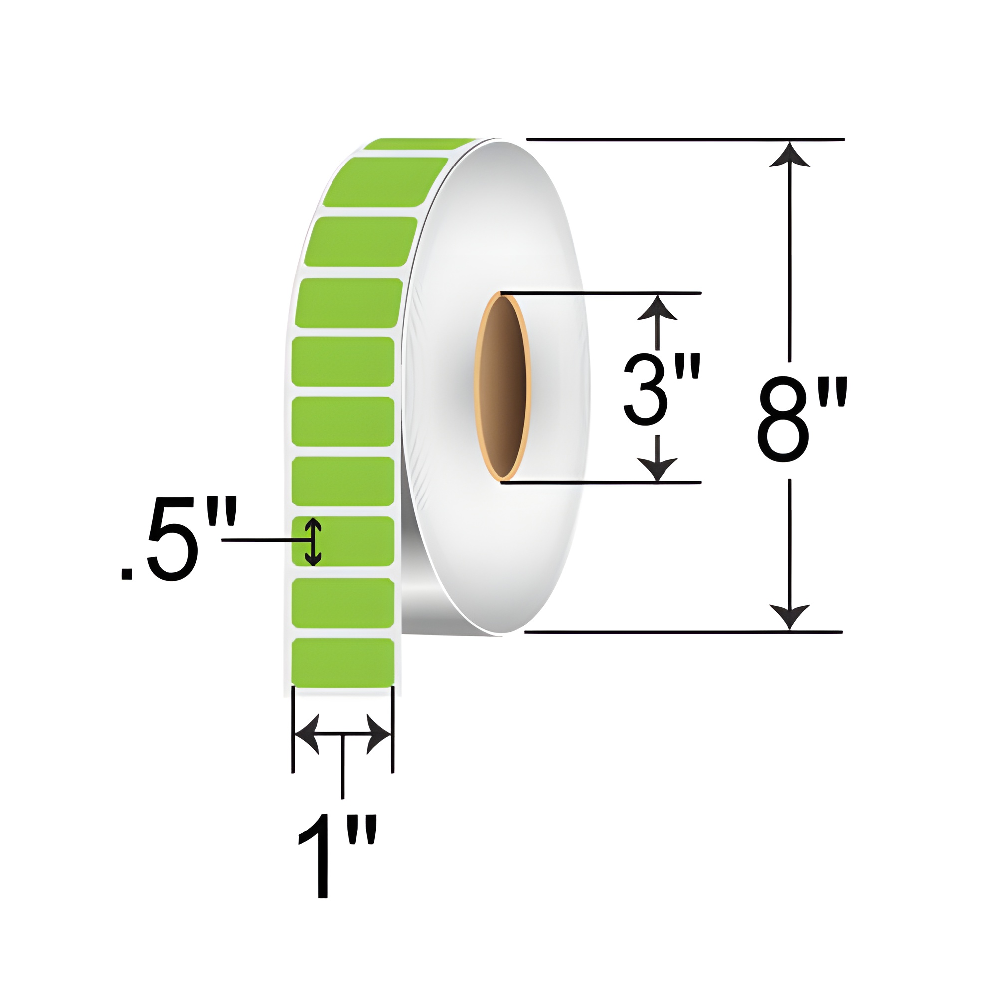 Zebra Z-Supreme 4000T 1x0.5 Polyimide TT Label [Perforated, Green] 10023317