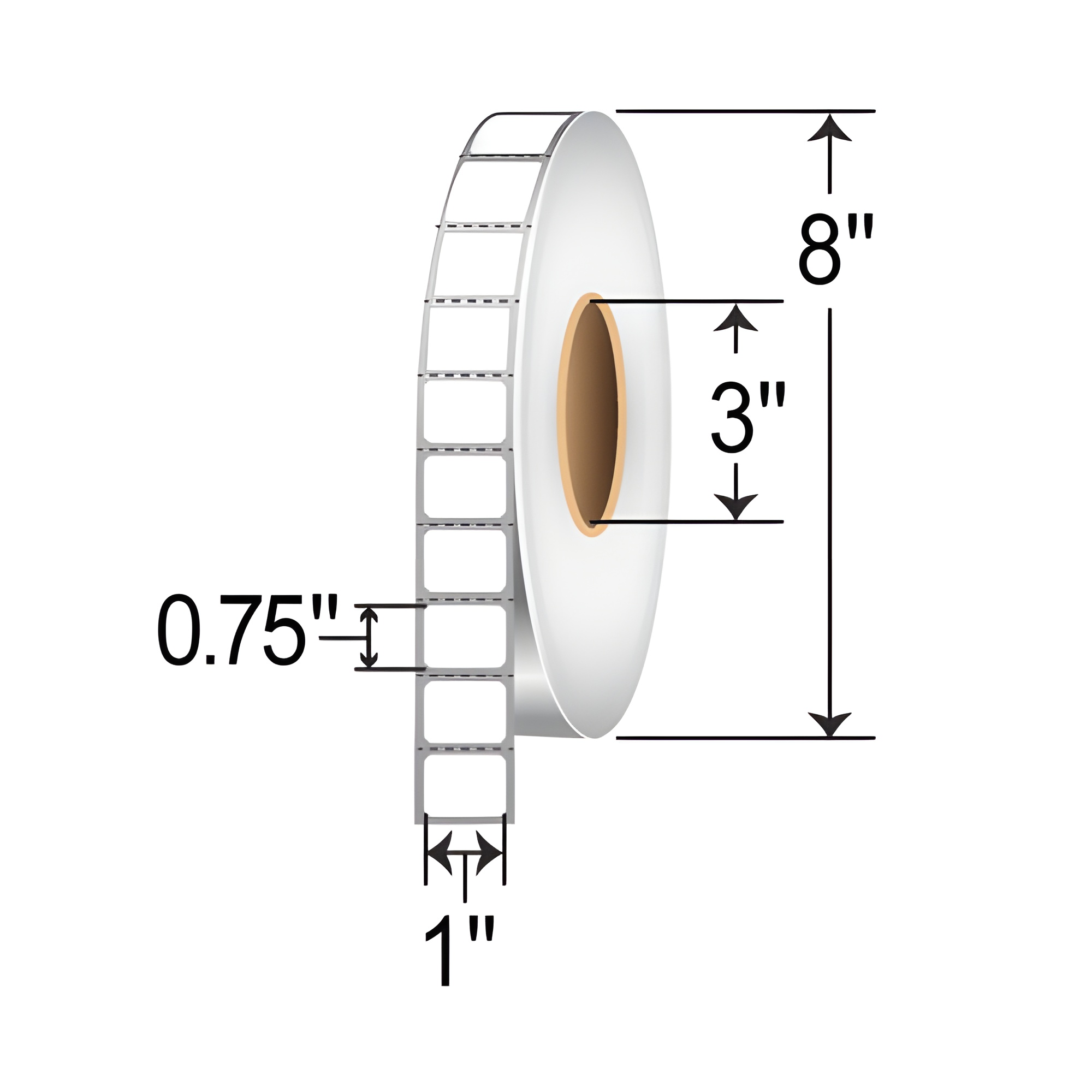 Barcodefactory 1x0.75  TT Label [Perforated] RT-1-075-7500-3