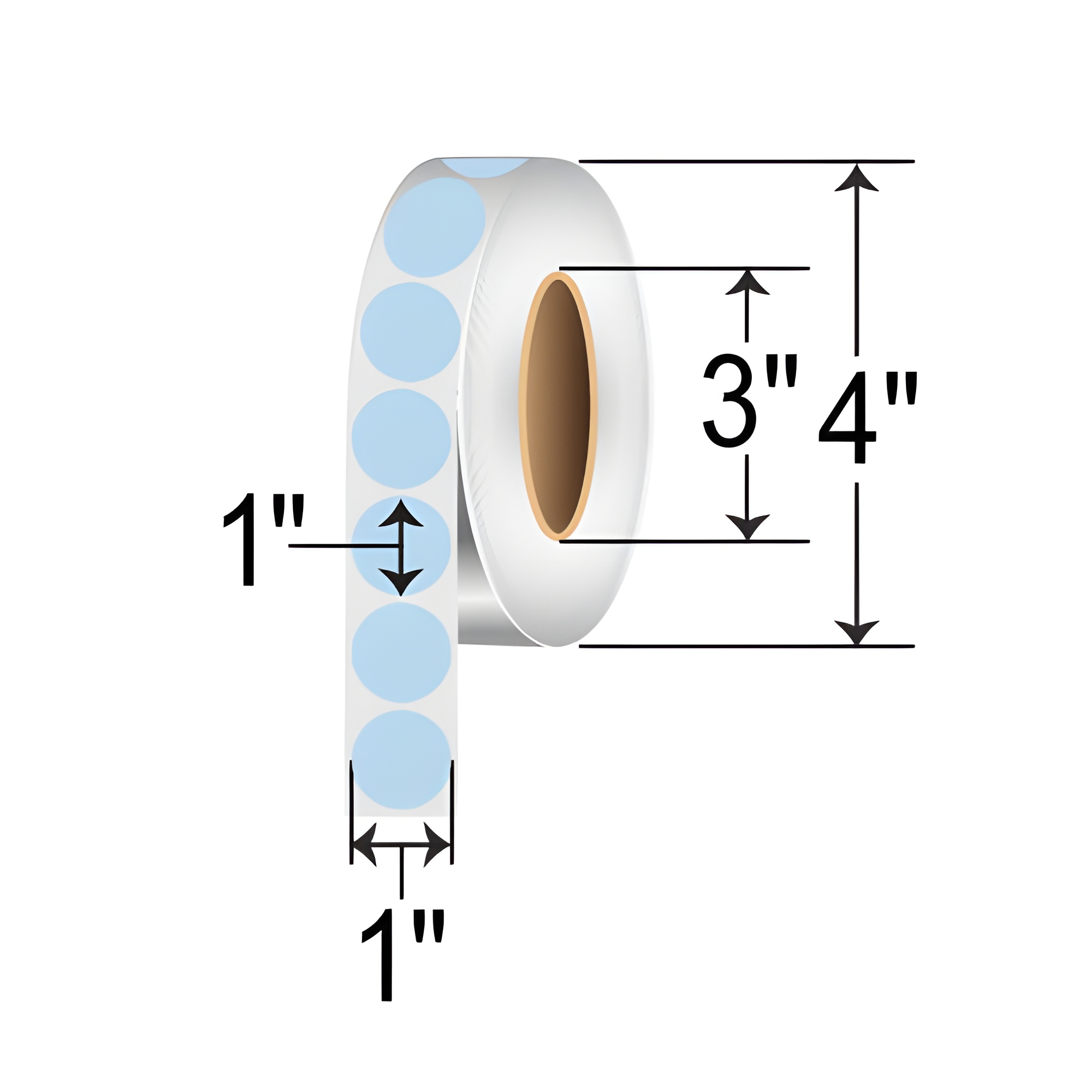 BarcodeFactory 1" Circles - Floodcoated TT - [Blue, Non-Perforated] IT-1-CIR-BL