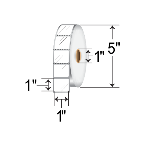 Barcodefactory 1x1 Polyester TT Label [Perforated] BAR-1-1-2000-1