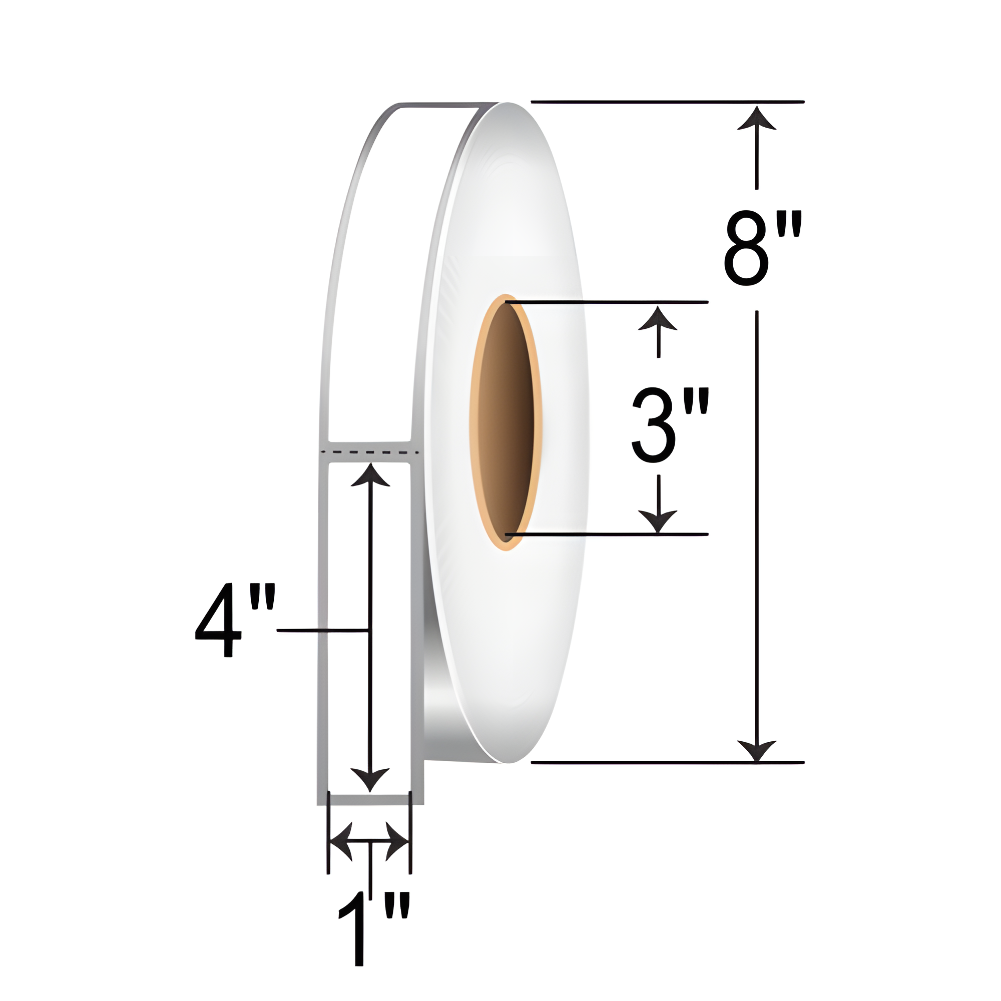 Barcodefactory 1x4  DT Label [Premium Top Coated, Perforated] RD-1-4-1500-3