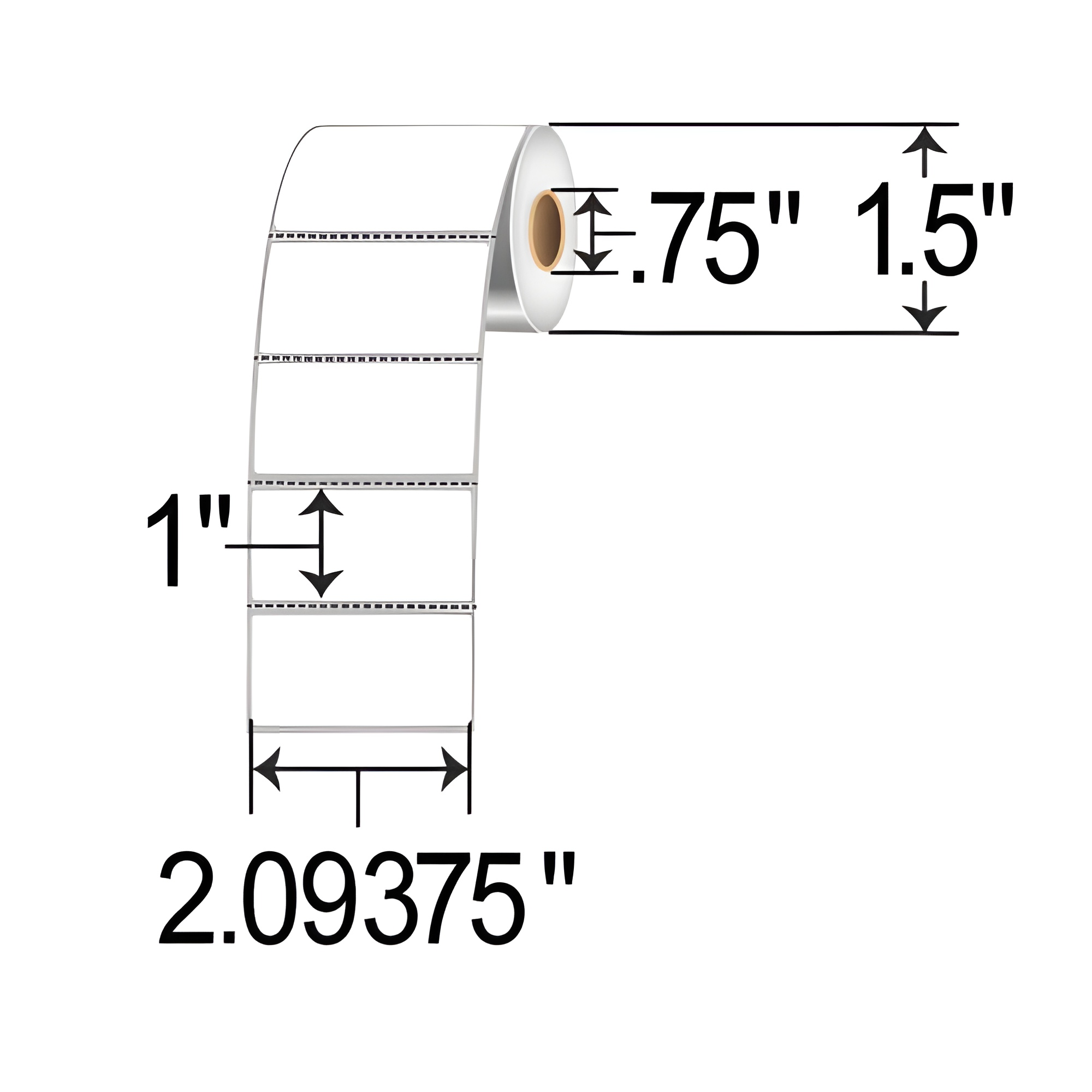 Zebra Z-Perform 1000D 2.09375x1  DT Label [Perforated, for Mobile] 10034526