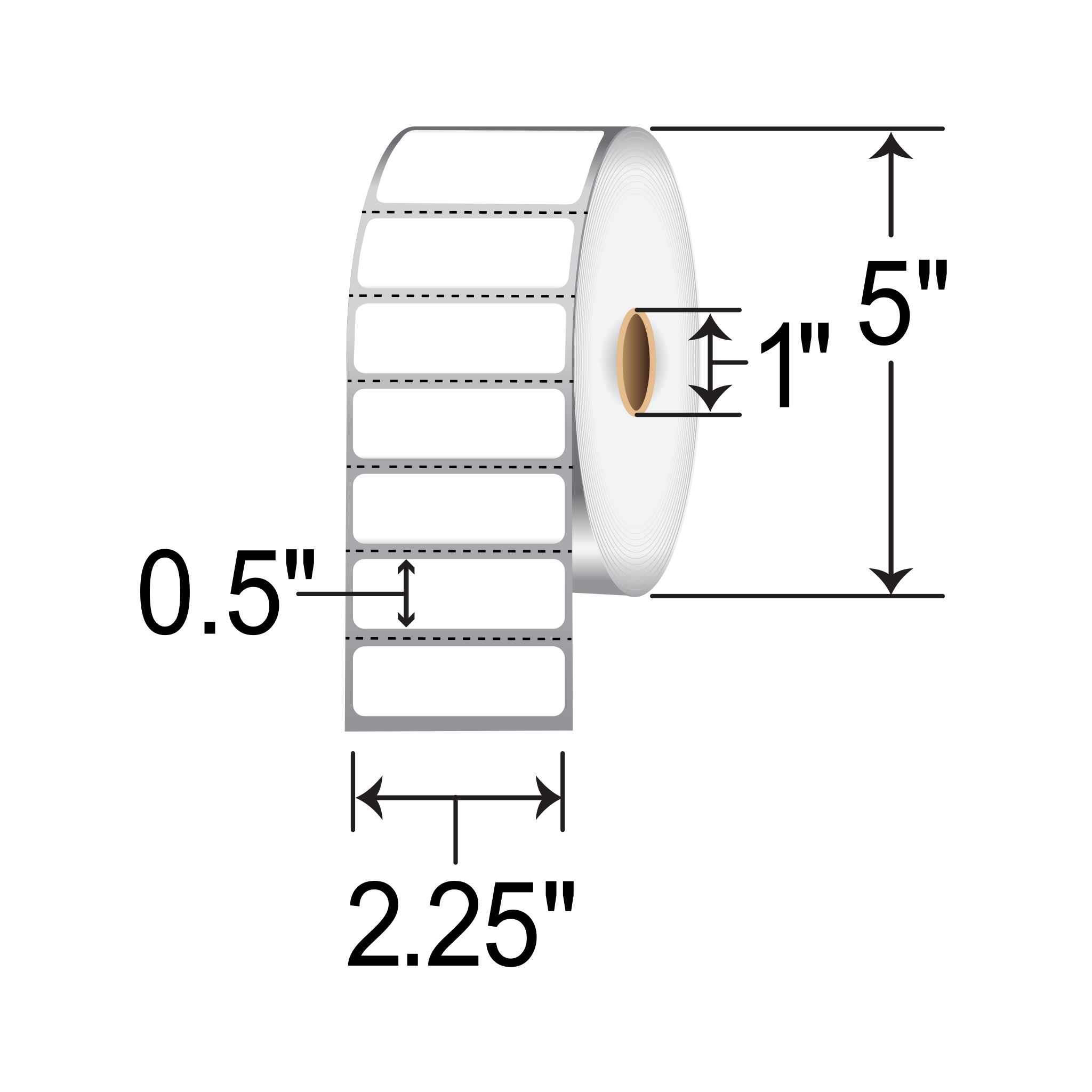 Zebra Z-Select 4000D 2.25x0.5  DT Label [Premium Top Coated, Perforated] 10010040
