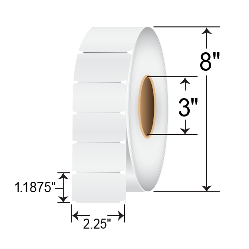 Barcodefactory 2.25 x 1.1875 Thermal Transfer Care Tag 2.25X1.1875TAG-CARE