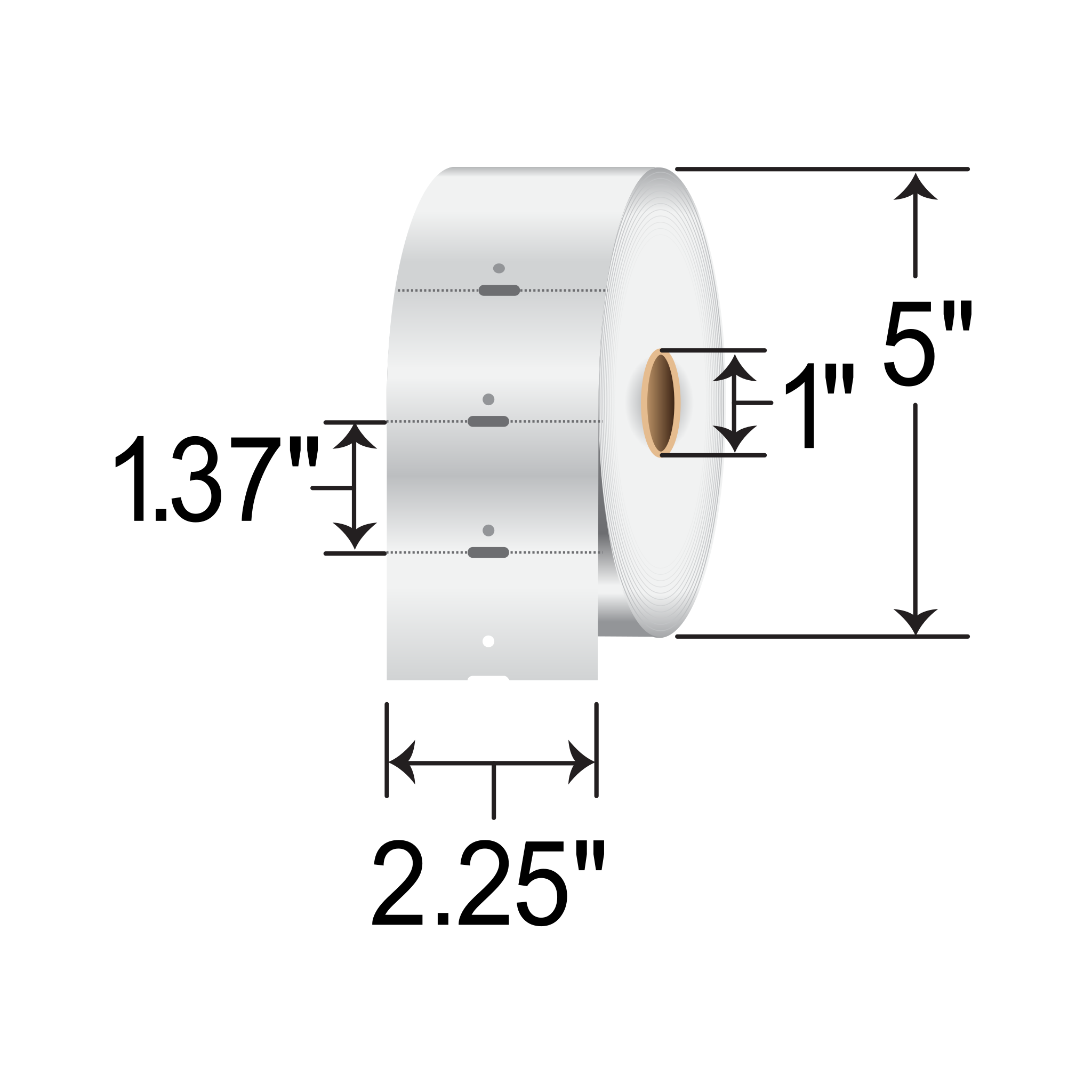 Zebra 2.25x1.37 Direct Thermal Tag [Perforated, Notch] 10010054