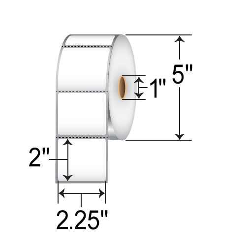 Zebra Z-Select 4000T 2.25x2  TT Label [Perforated] 10009525